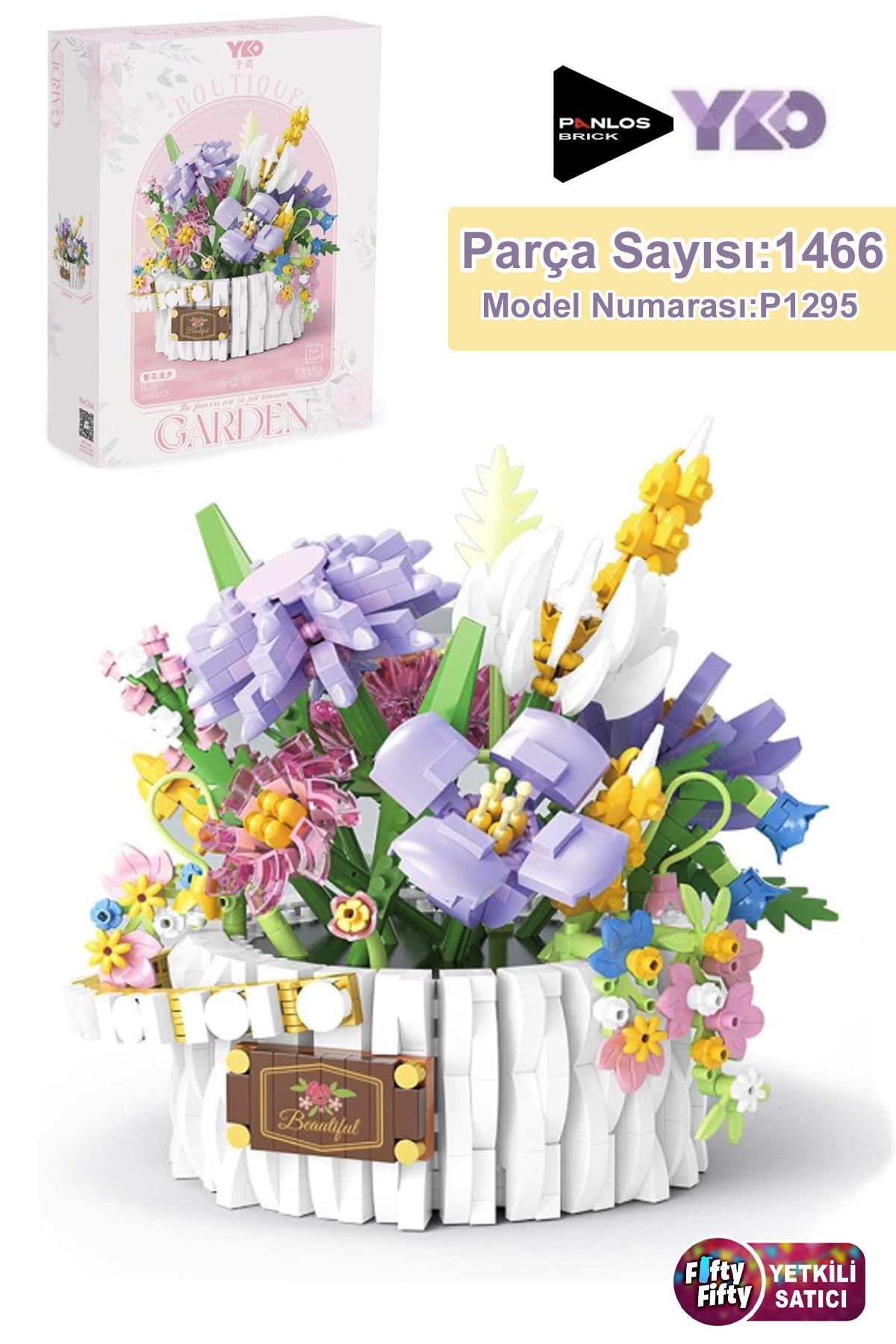 لگو و اسباب بازی های ساخت محور دسته گل تزیینی کلکسیونی PANLOS YKO سری مدل 1466 ست ساختمانی FFP1295 از ترکیه Vagonlife