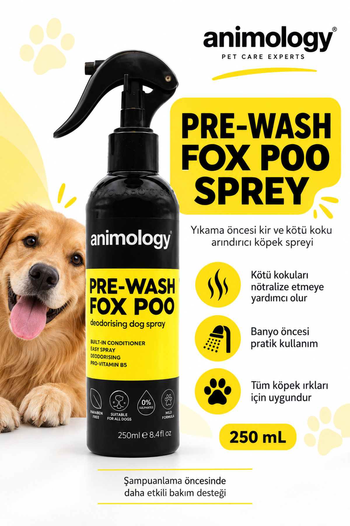 اسپری پیش‌شست‌وشوی سگ انیمولوژی Animology Pre-Wash Fox Poo، ۲۵۰ میلی‌لیتر