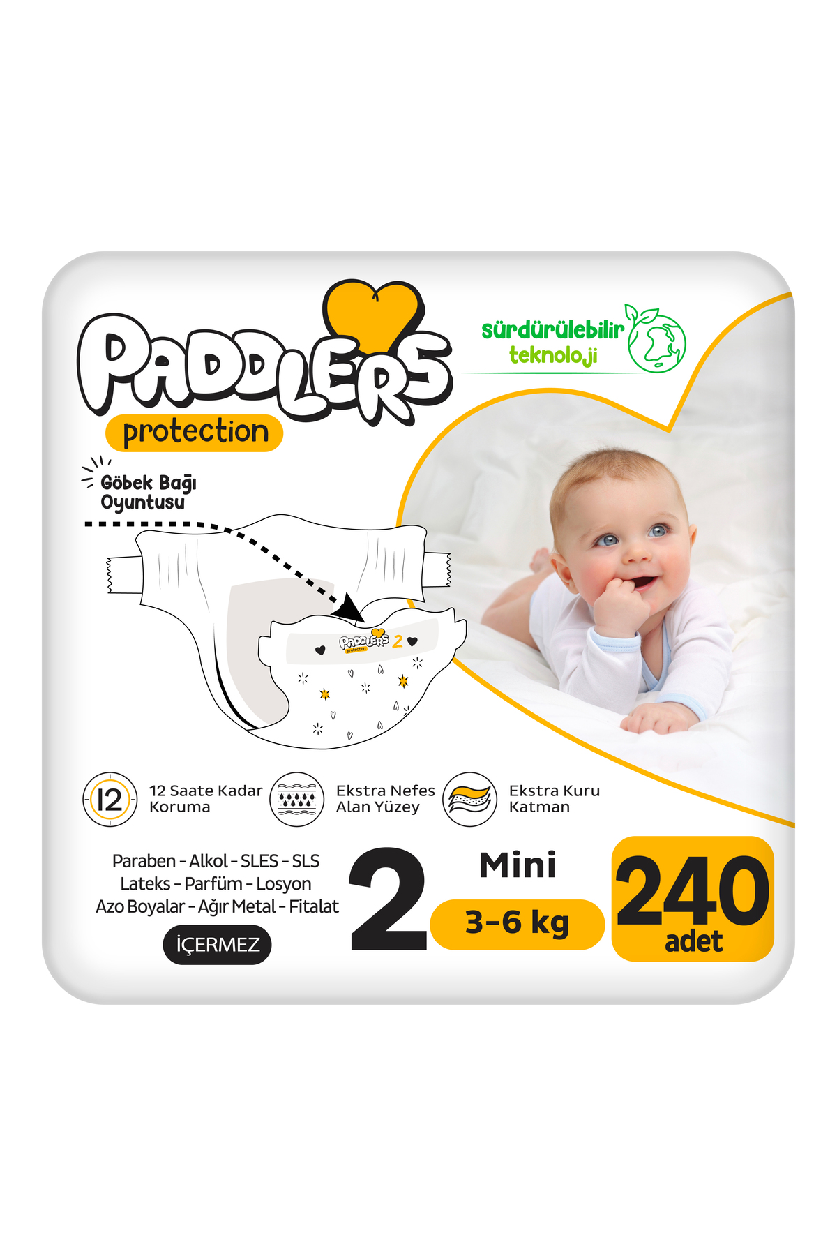 پوشک بچه محافظ کودک سایز 2 مینی 240 تکه 3 6 کیلوگرم ست جامبو اضافی اورجینال Paddlers