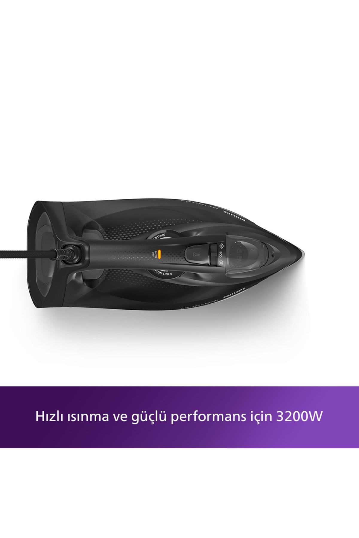 اتو بخار 7500 سری مشکی AZUR DST7511 80 STEAM IRON 3200W عملکرد برتر اورجینال Philips