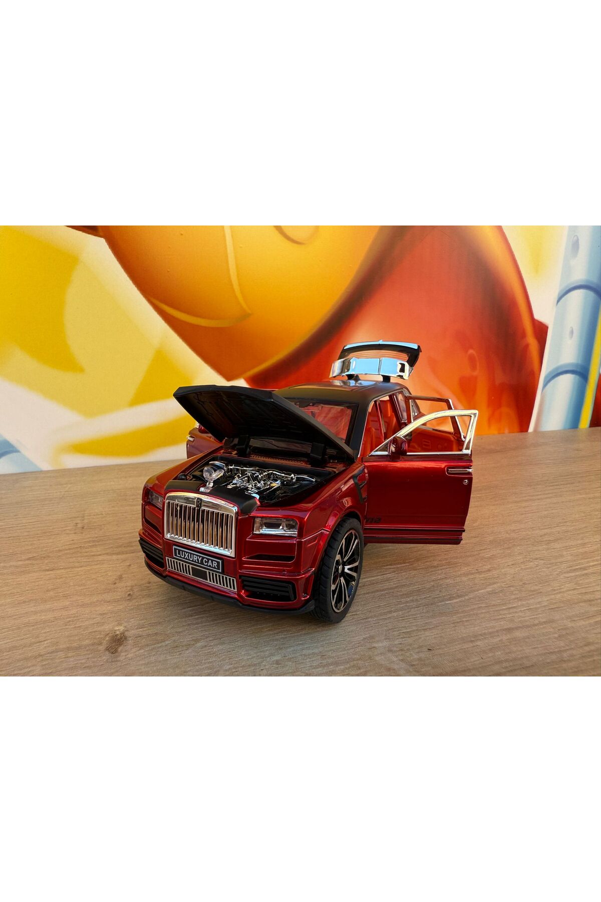 مدل خودرو 1:24 کشش دراپ با نور و صدا فلزی رولز رویس دایکست ماشین 18 سانتی متری اورجینال scntoys