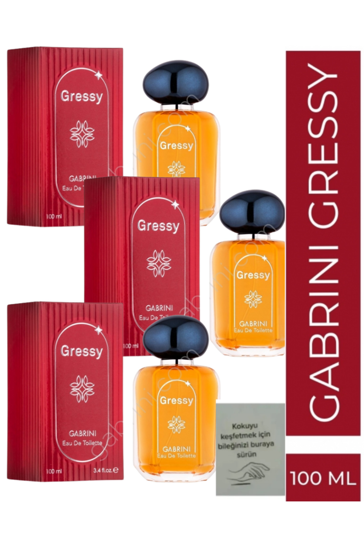 عطر زنانه GRESSY ادوتویلت 100 میل 3 قطعه + هدیه کارت ORDA Gabrini