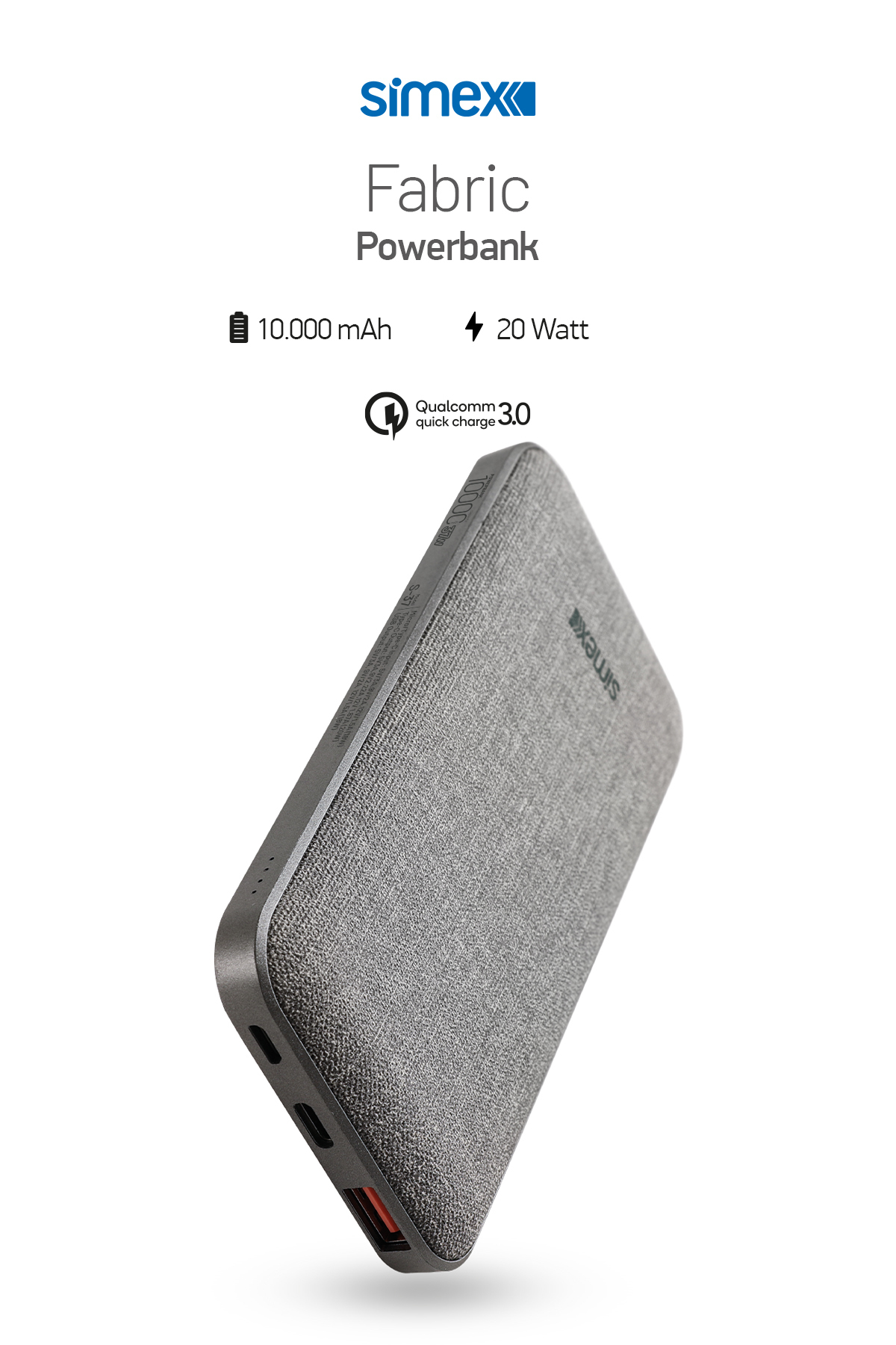 پاوربانک استاندارد S 37 FABRIC 22.5W PD 10000MAH شارژ سریع اورجینال Simex
