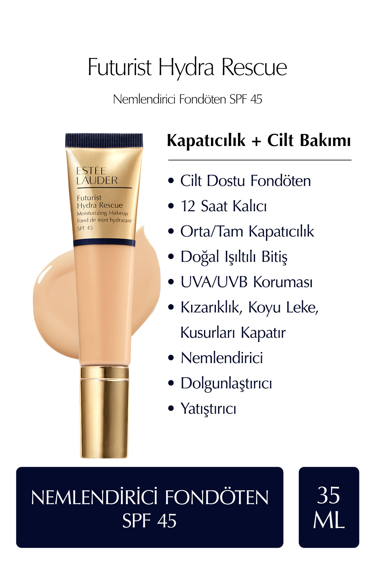 Estee Lauder ماسک فوتوریست هیدرا رسکیو SPF 45 35 میلی لیتر رنگ: 2W1 طلوع
