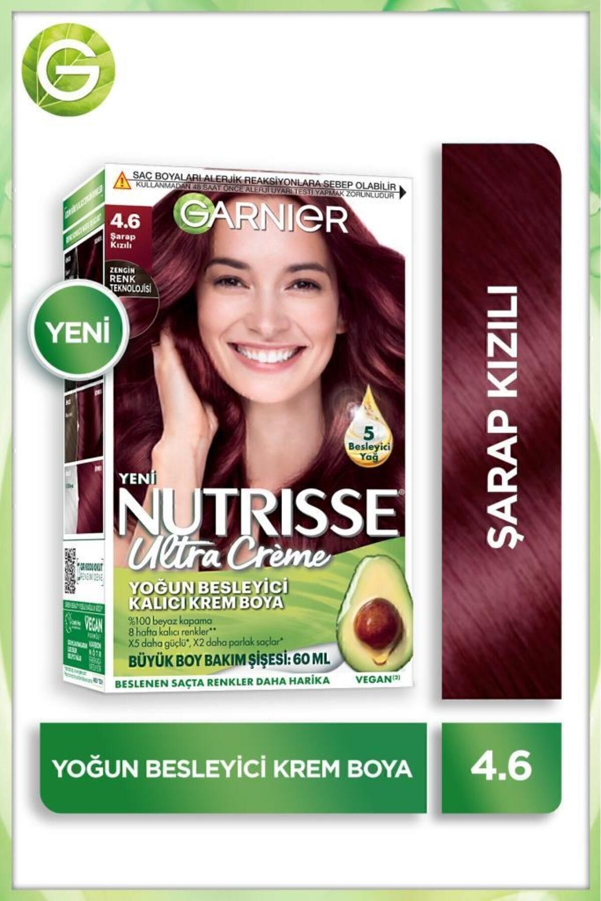 Garnier رنگ مو کرمی دائمی مغذی مکث اینتنسیو ناتریس 4.6 دختران شرابی