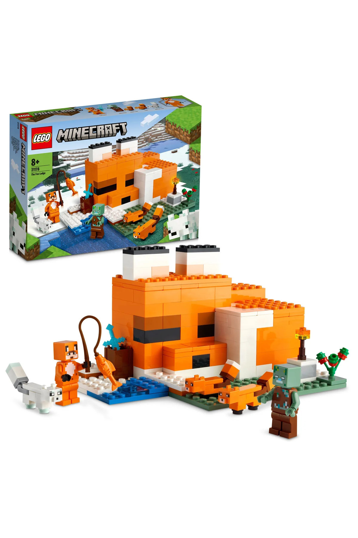 LEGO مجموعه ساخت لگو ماینکرافت لانه روباه ۲۱۱۷۸ (۱۹۳ قطعه)