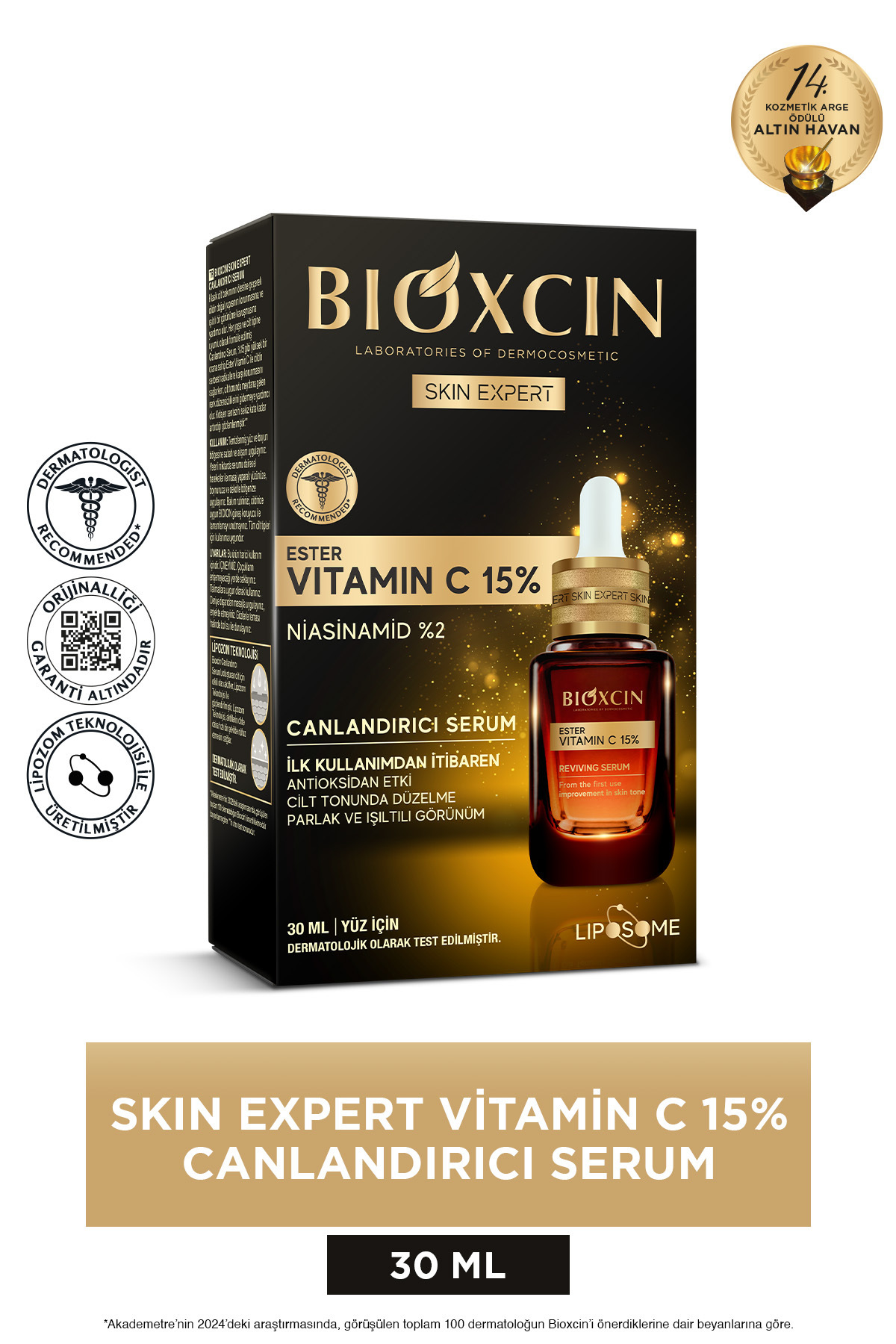 سرم پوست احیا کننده 15% اسکین اکسپرت 30 میل استر سی نیاسینامید ویتامین B3 Bioxcin