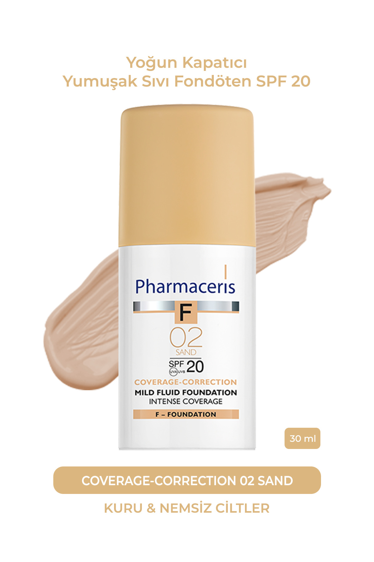 کرم صورت کانسیلر SOFT LIQUID FOUNDATION SPF 20 INTENSE 02 SAND 30 ML Pharmaceris