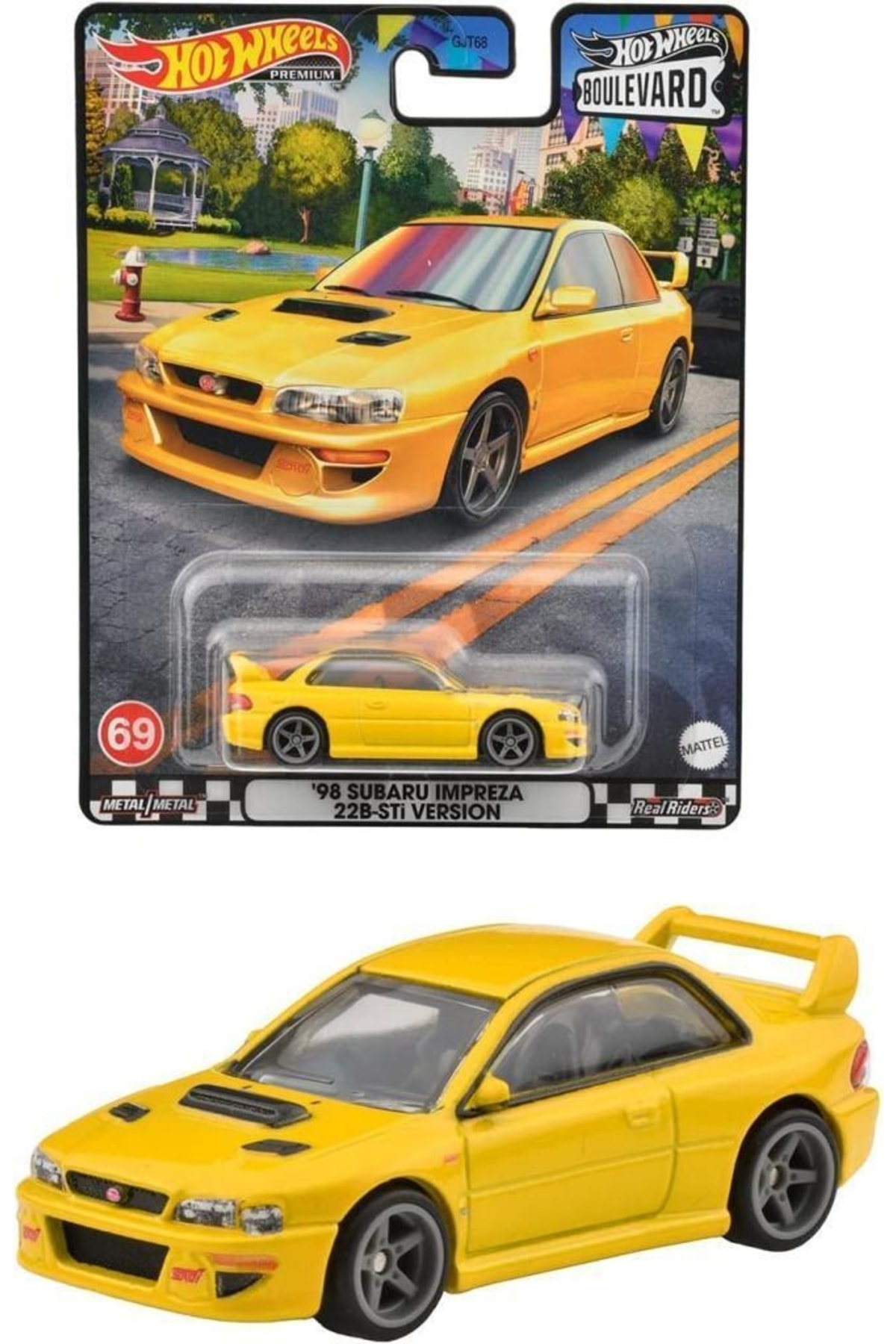 ماشین اسباب بازی بلوار خودروهای ممتاز GJT68 HKF16 98 سوبارو ایمپرزا نسخه 22B STI از ترکیه HOT WHEELS