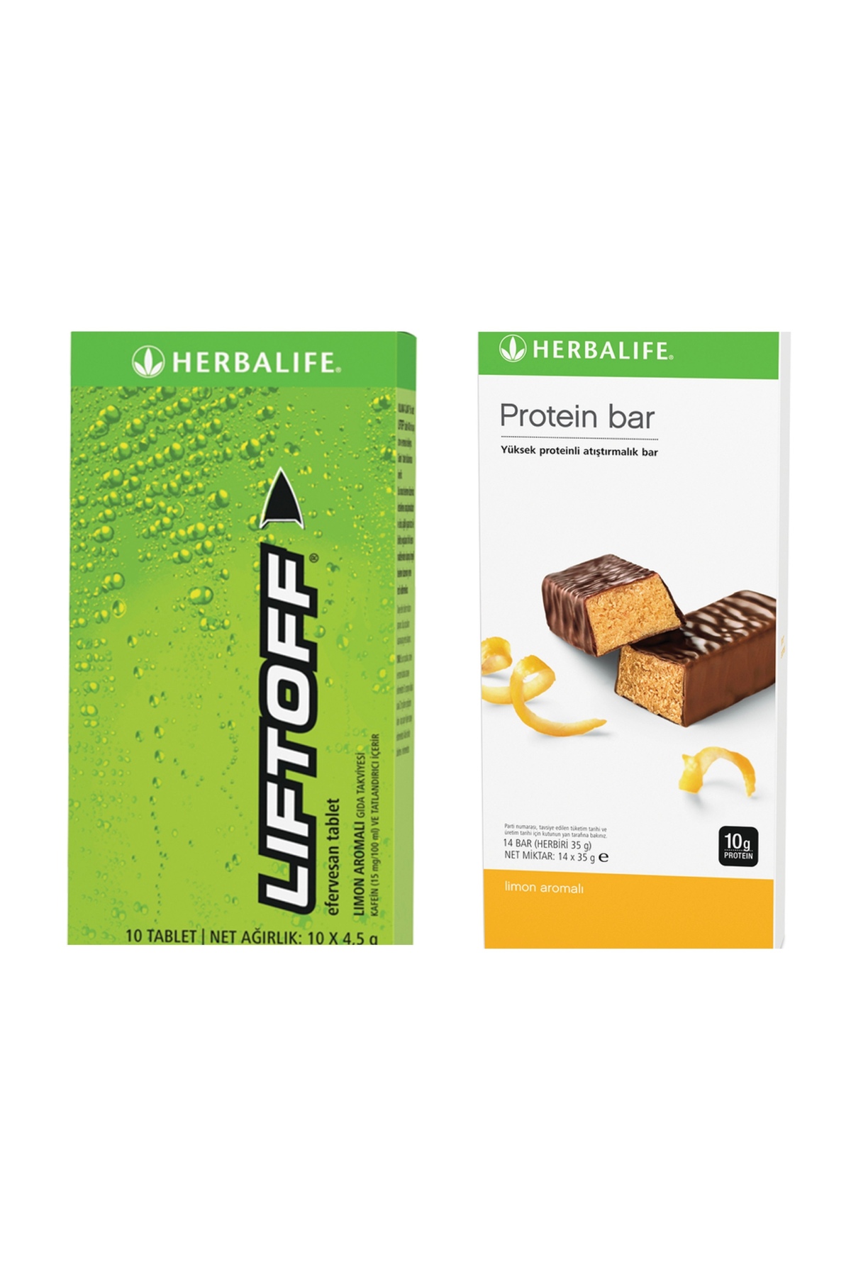 پروتئین بار 1 بسته نوار پروتئینی با طعم لیمو و نوشیدنی جوشان LIFTOFF® اورجینال Herbalife
