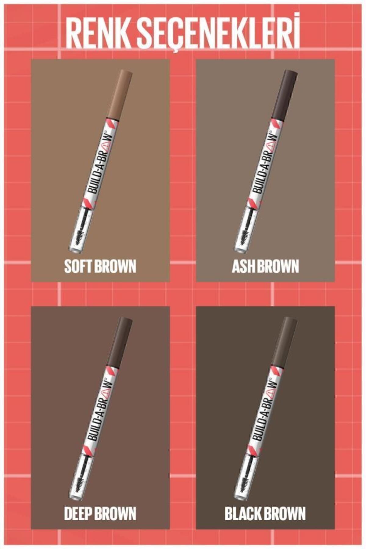 مداد ابرو و سایه یک 2IN1 را بسازید ژل قهوه ای سیاه Maybelline New York