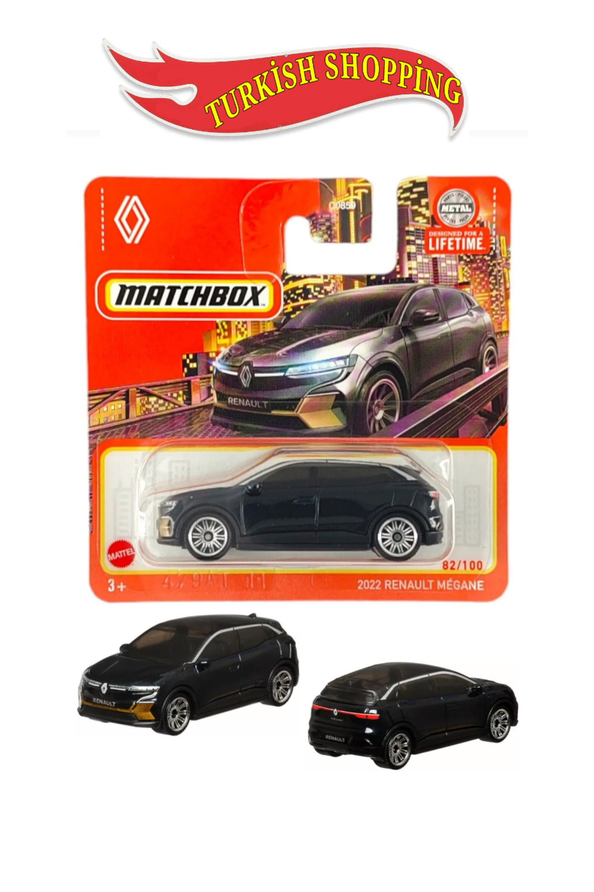 ماشین اسباب بازی MATCHBOX 1 64 SCALE 2022 سری ویژه کارت کوتاه رنو مگان هات ویلز اورجینال HOT WHEELS