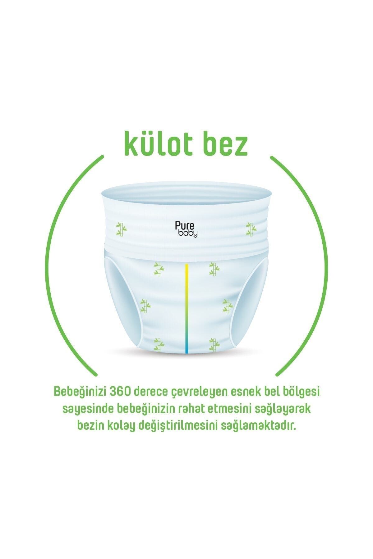 پوشک بچه شورتی بامبو هسته ارگانیک 3 بسته سایز 4 ماکسی 144 عدد اورجینال Pure Baby