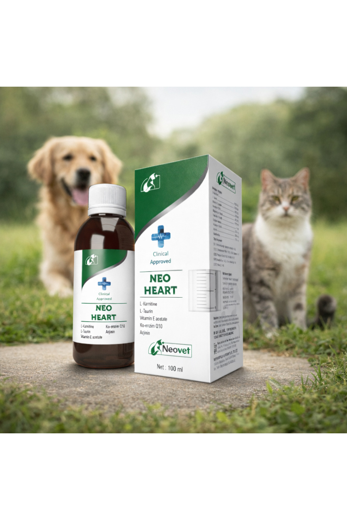 مکمل مایع گربه و سگ نئووت Neovet Neo Heart حاوی تورین و ال-کارنیتین