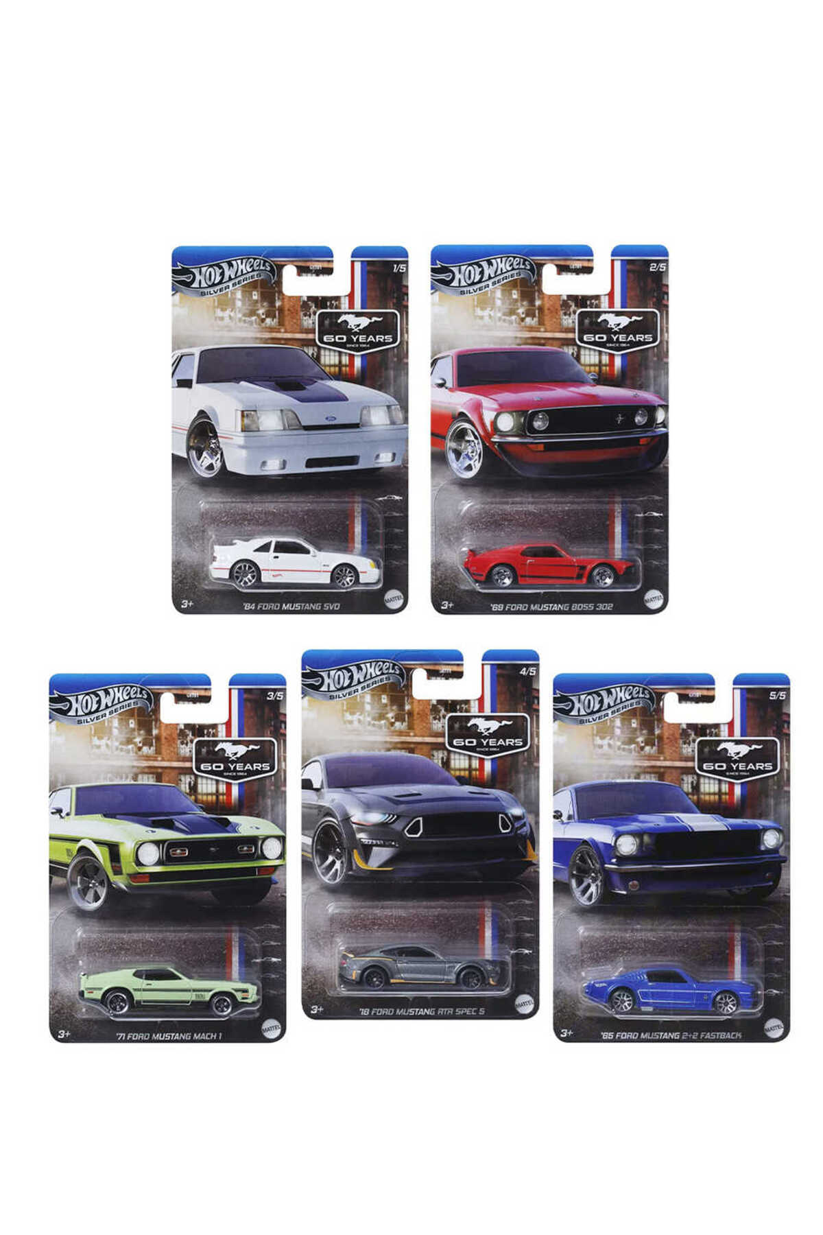 ماشین اسباب بازی 1:64 فورد موستانگ سری 60 ساله GRT01 979M از ترکیه HOT WHEELS