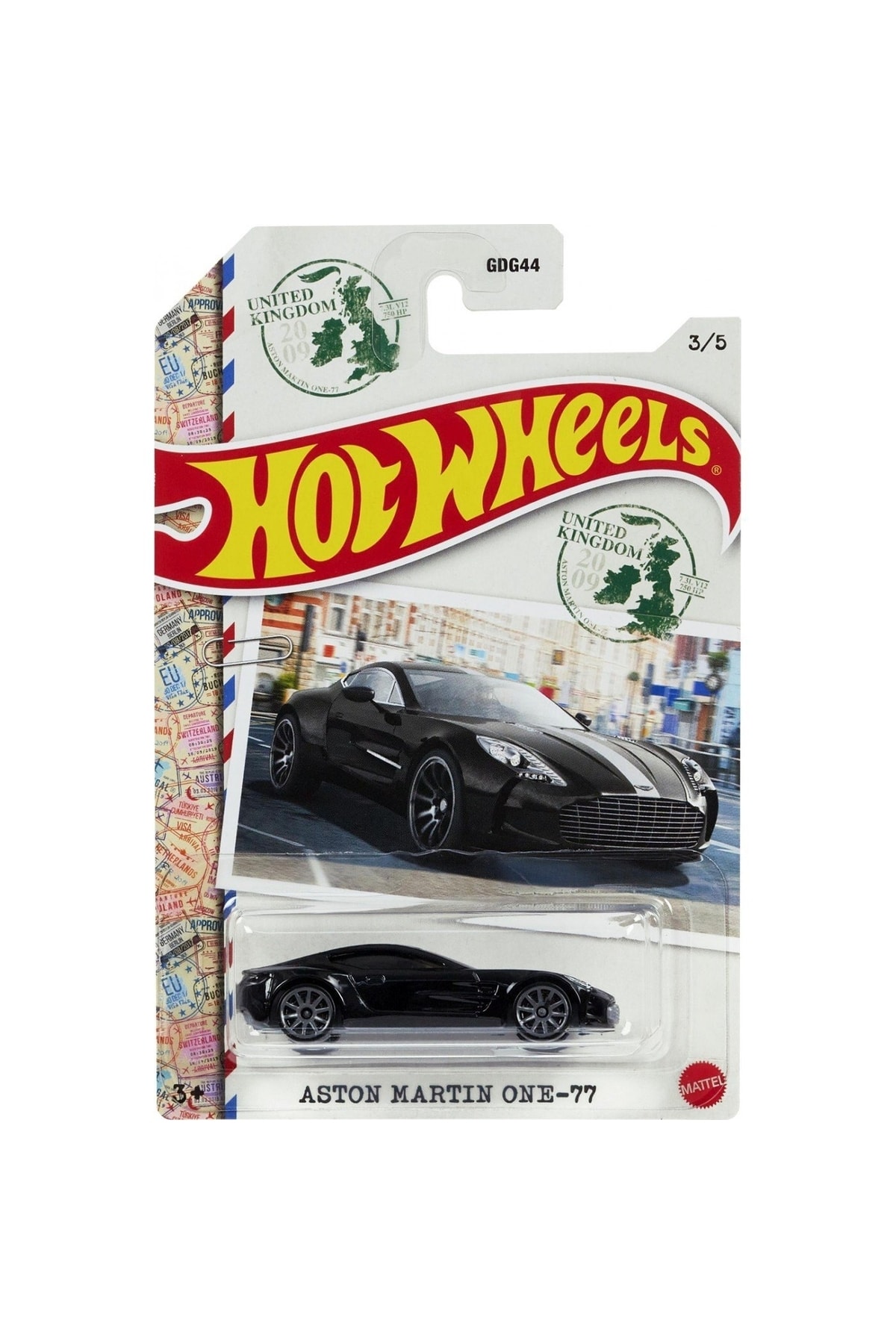 ماشین اسباب بازی استون مارتین ONE 77 HFW39 ابزار جمع آوری کارت طولانی هات ویلز اورجینال HOT WHEELS