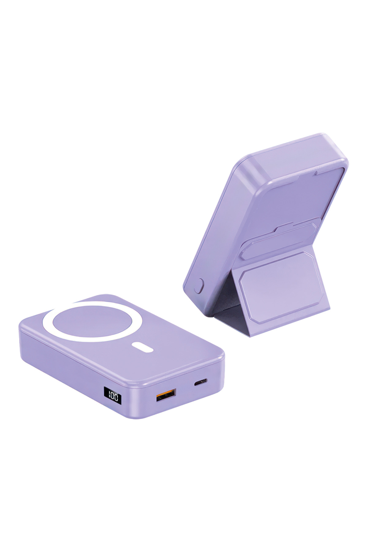 پاوربانک IX PB030 نمایشگر دیجیتال 20.000 ماه شارژر قابل حمل MAGSAFE بنفش اورجینال İXTECH