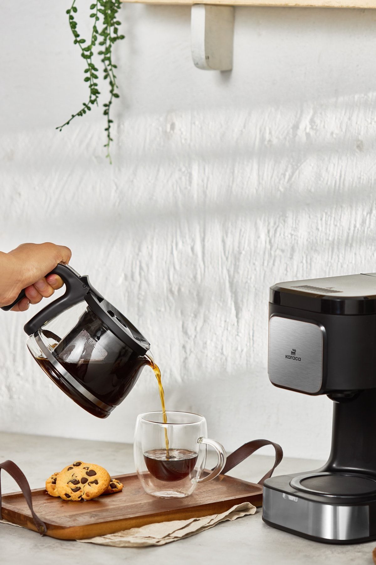قهوه ساز فیلتری دستگاه جوش و چای فیلتر 2 در 1 INOX IN COFFEE BREW با ویژگی رایحه اورجینال Karaca