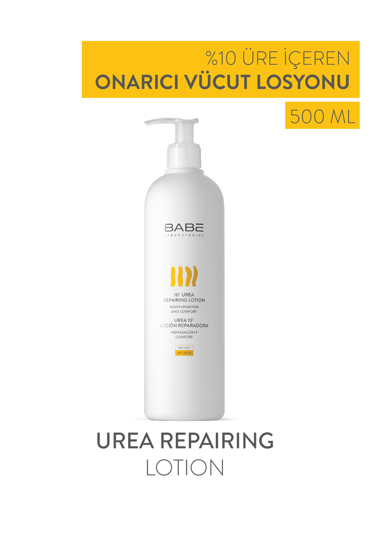 کرم بدن لوسیون بیب ریپیر حاوی 10% اوره 500 میل Babe Laboratorios