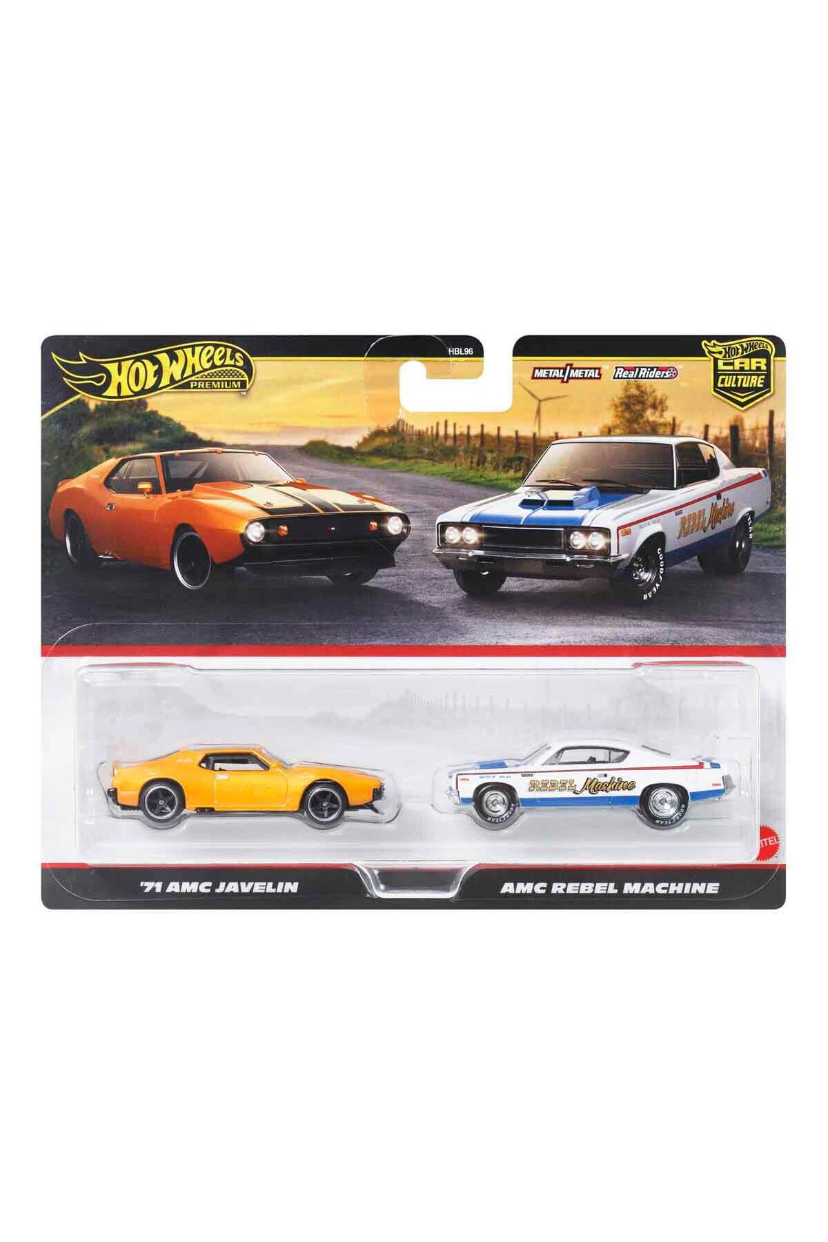ماشین اسباب بازی 1:64 چرخ های داغ کشت اتومبیل 2 بسته HBL96 JBL06 71 AMC JAVELIN و MACHINE REBEL هات ویلز اورجینال HOT WHEELS