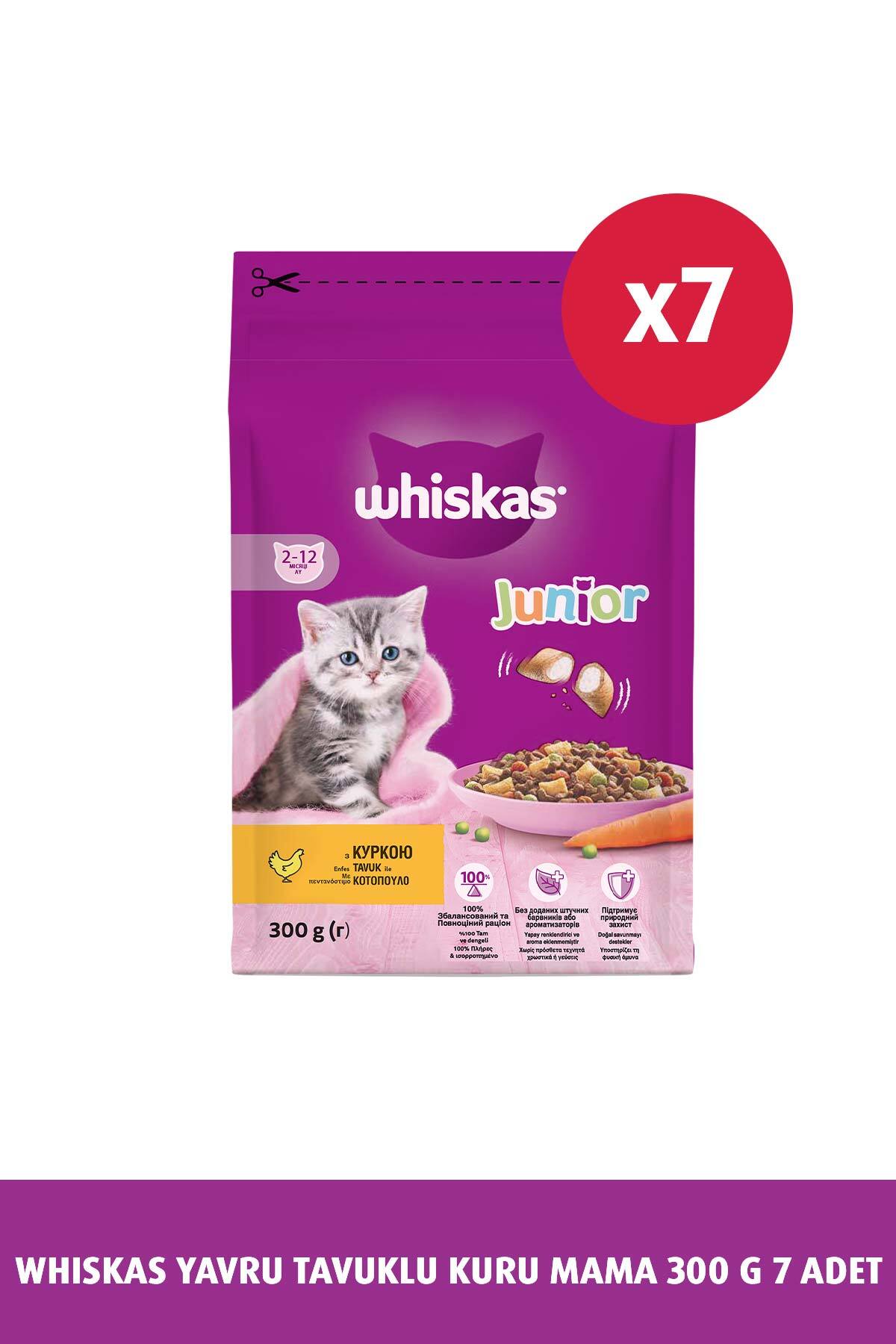 غذای خشک بچه‌گربه با مرغ ویسکاس Whiskas، ۳۰۰ گرم، 7x