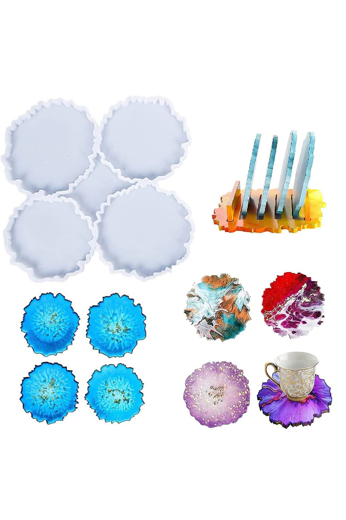 فیگور قالب سیلیکونی زیرلیوانی آهنربایی چند دندانه دار اپوکسی GT 9365 از ترکیه Getshop Alışveriş Pazarı