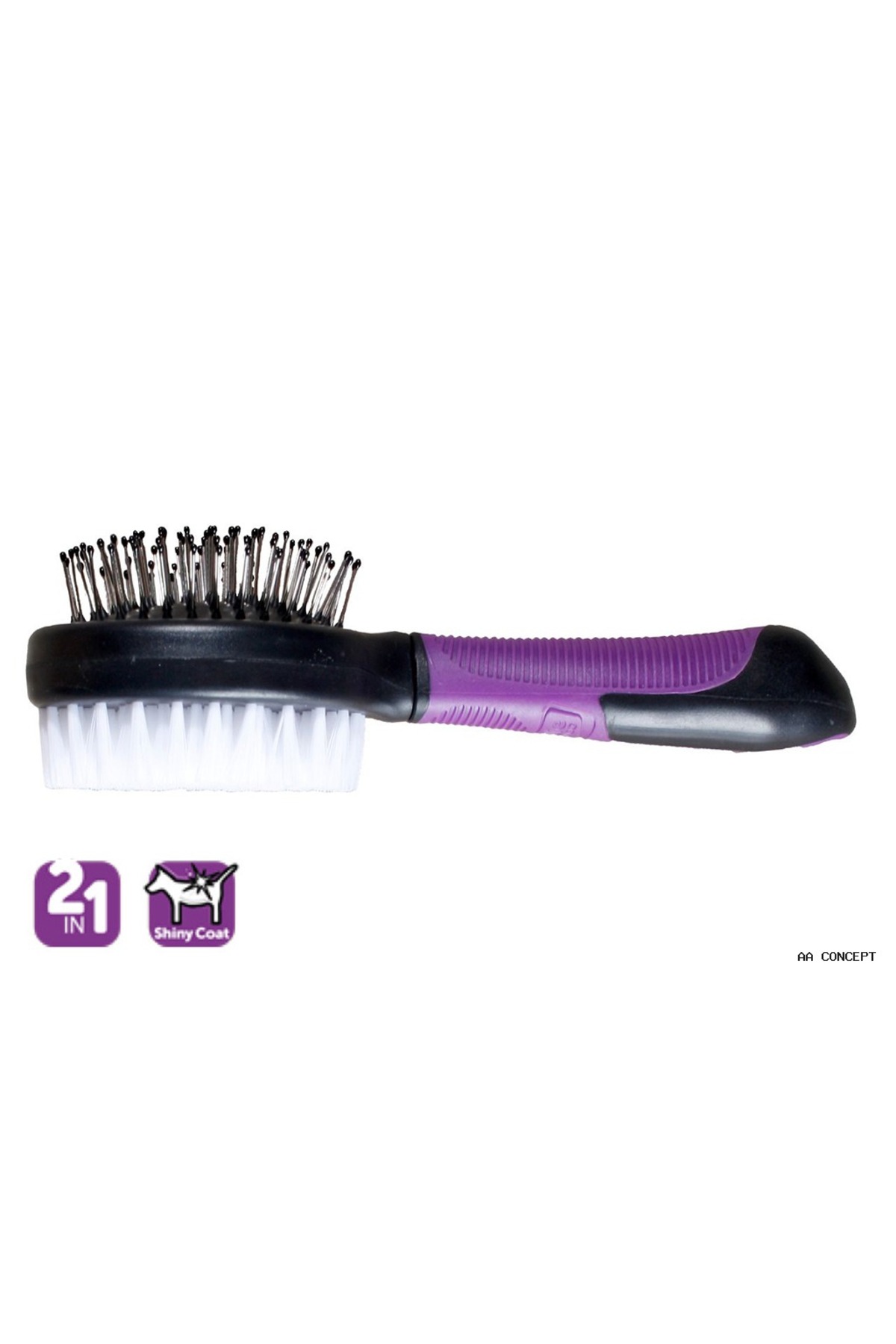 برس دوطرفه سگ کارلی Karlie Concepta، ۲۱×۶×۶ سانتی‌متر (233727)، بنفش و مشکی