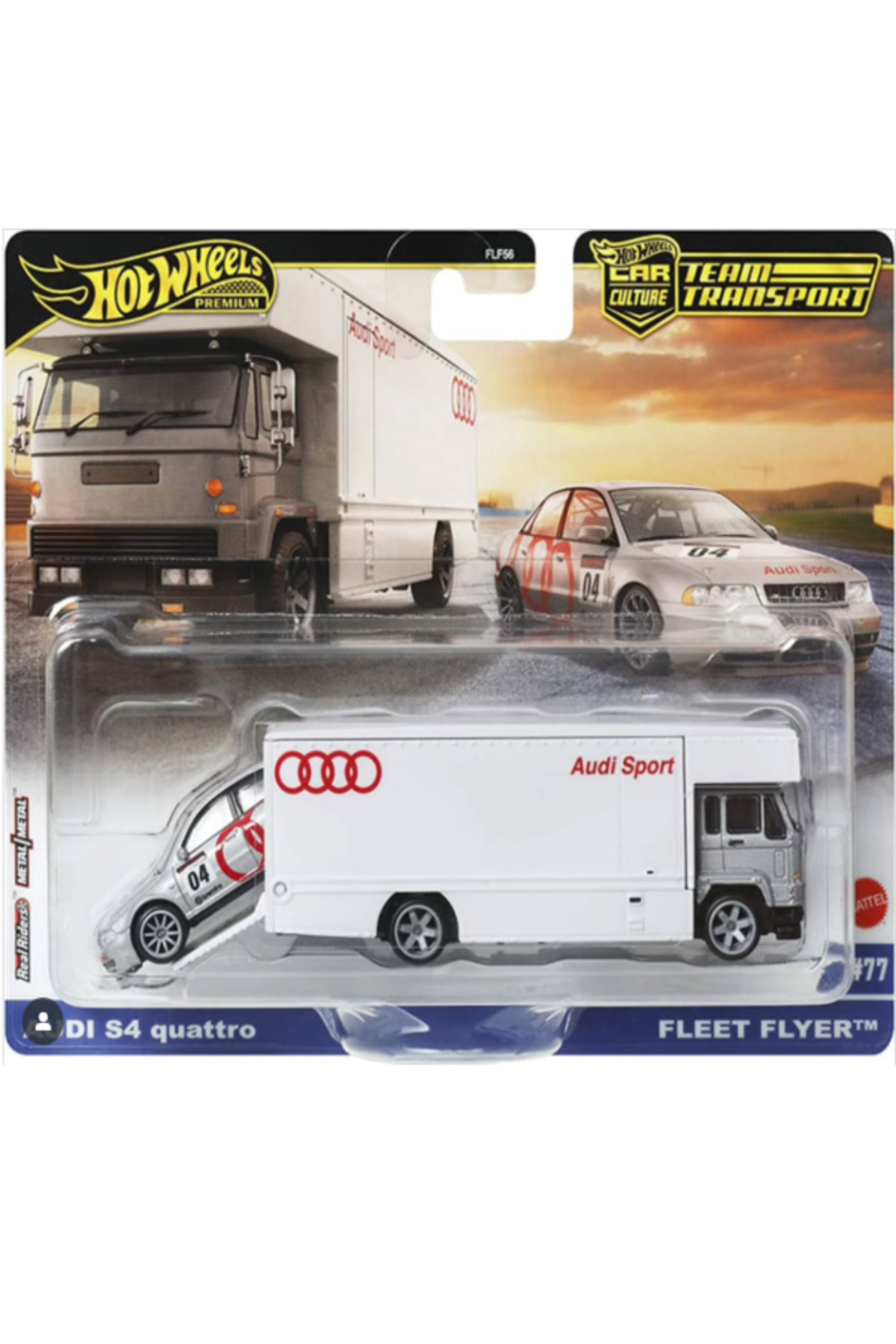 ماشین اسباب بازی ممتاز حمل و نقل تیم کشت اتومبیل AUDI S4 QUATTRO FLYER هات ویلز اورجینال HOT WHEELS