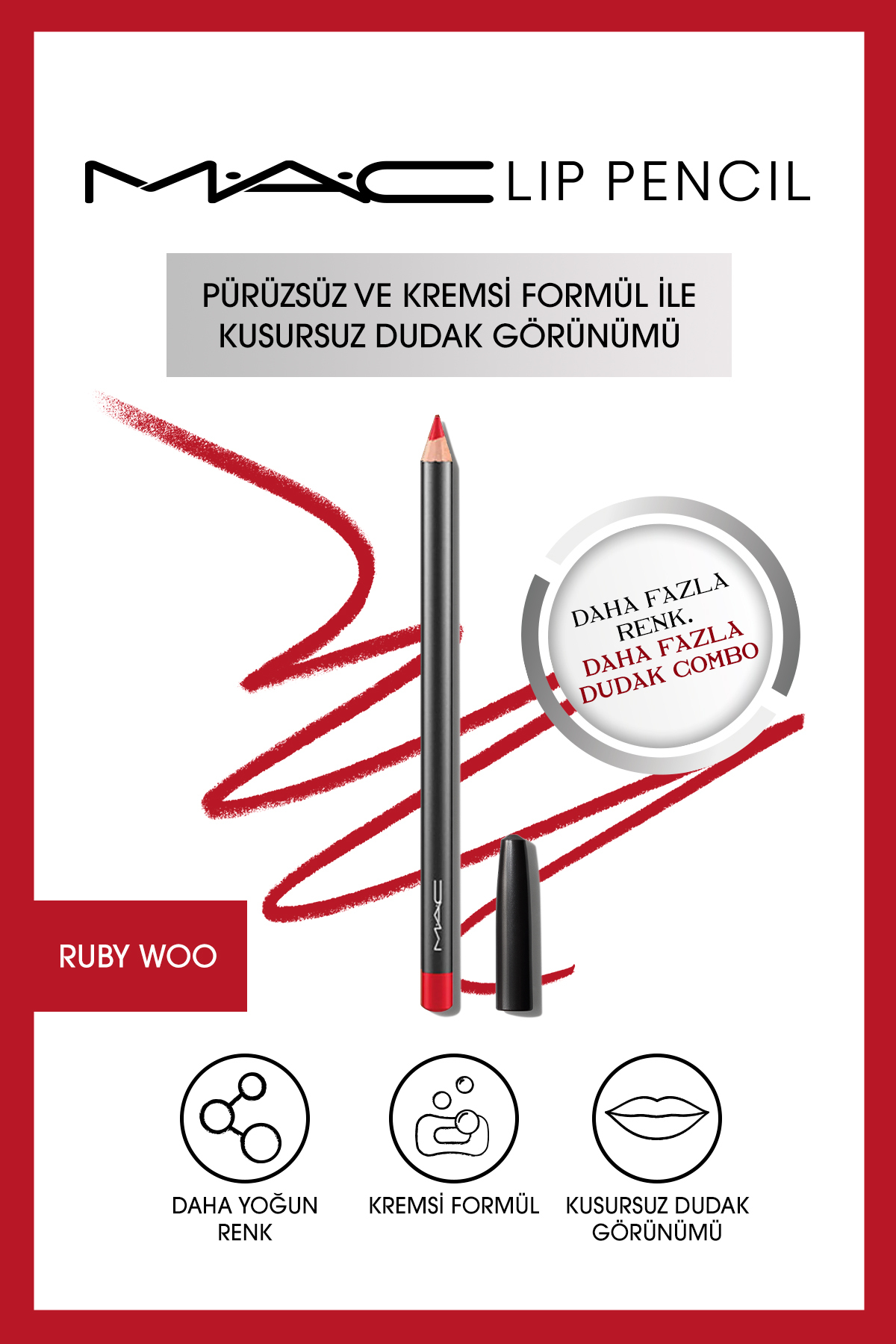 Mac مداد لب مداد لب روبی وو 4.8 گرم