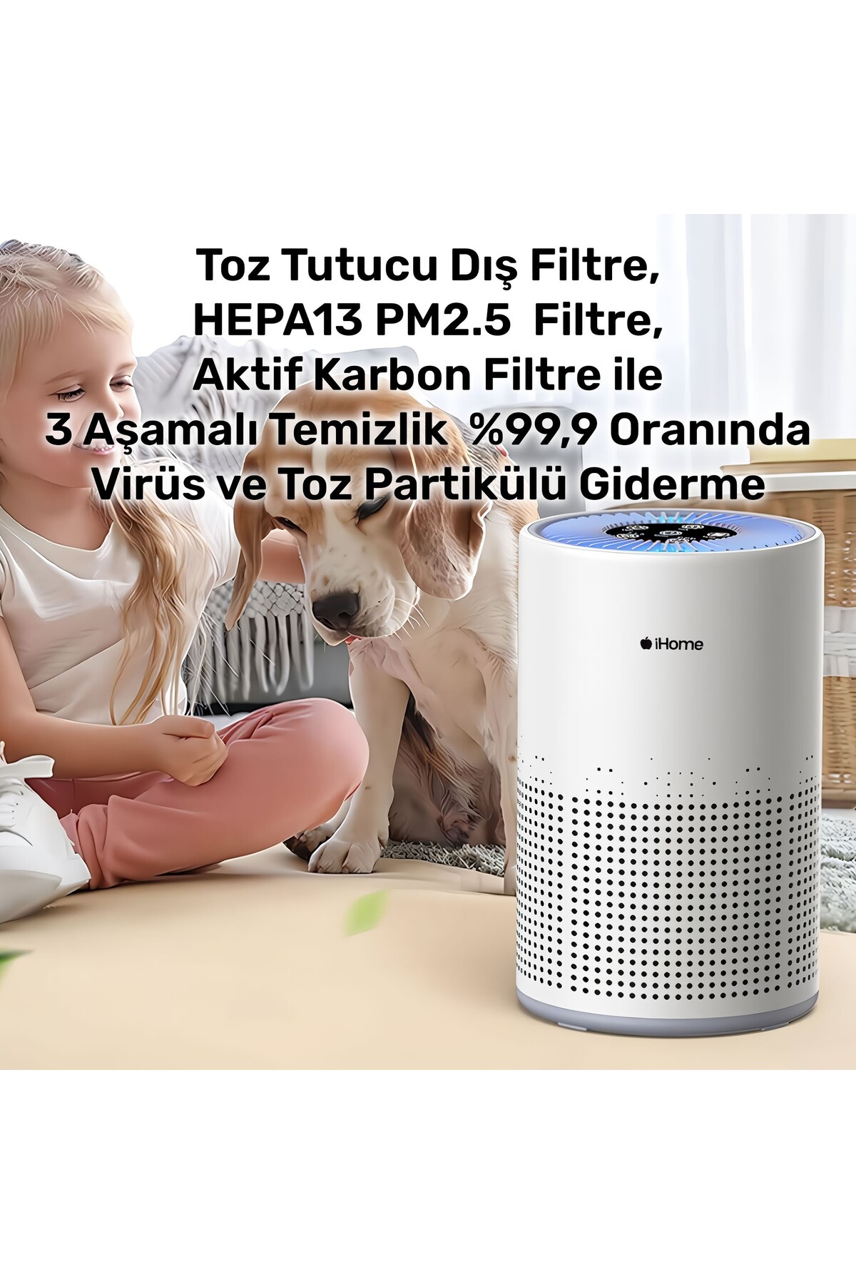 تصفیه کننده هوا IHOME ARP1 HEPA ACTIVE CARBON FILTERED 100M3 H فوق العاده آرام با نور اورجینال NPO