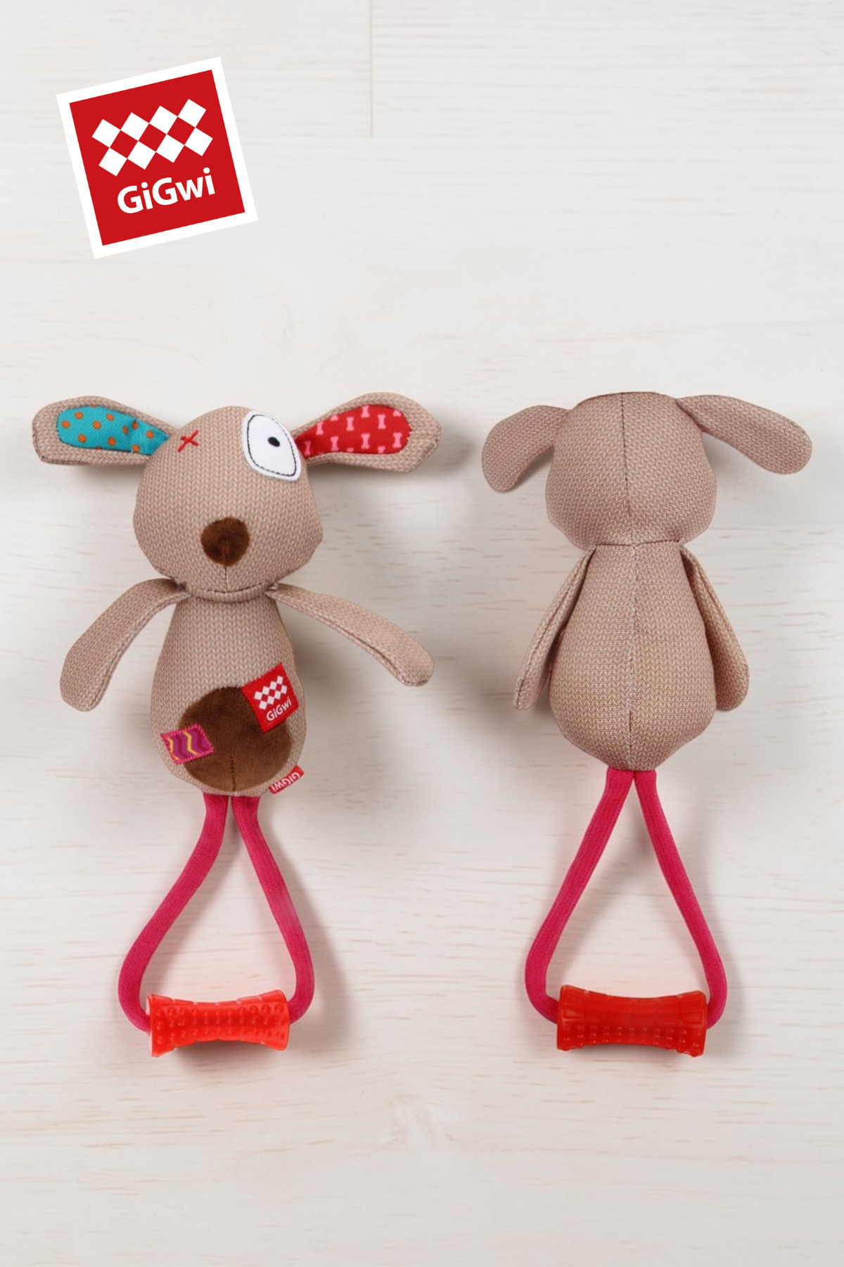 اسباب‌بازی سگ صدادار گیگ‌وی GiGwi، سری Plush Friendz خاکستری