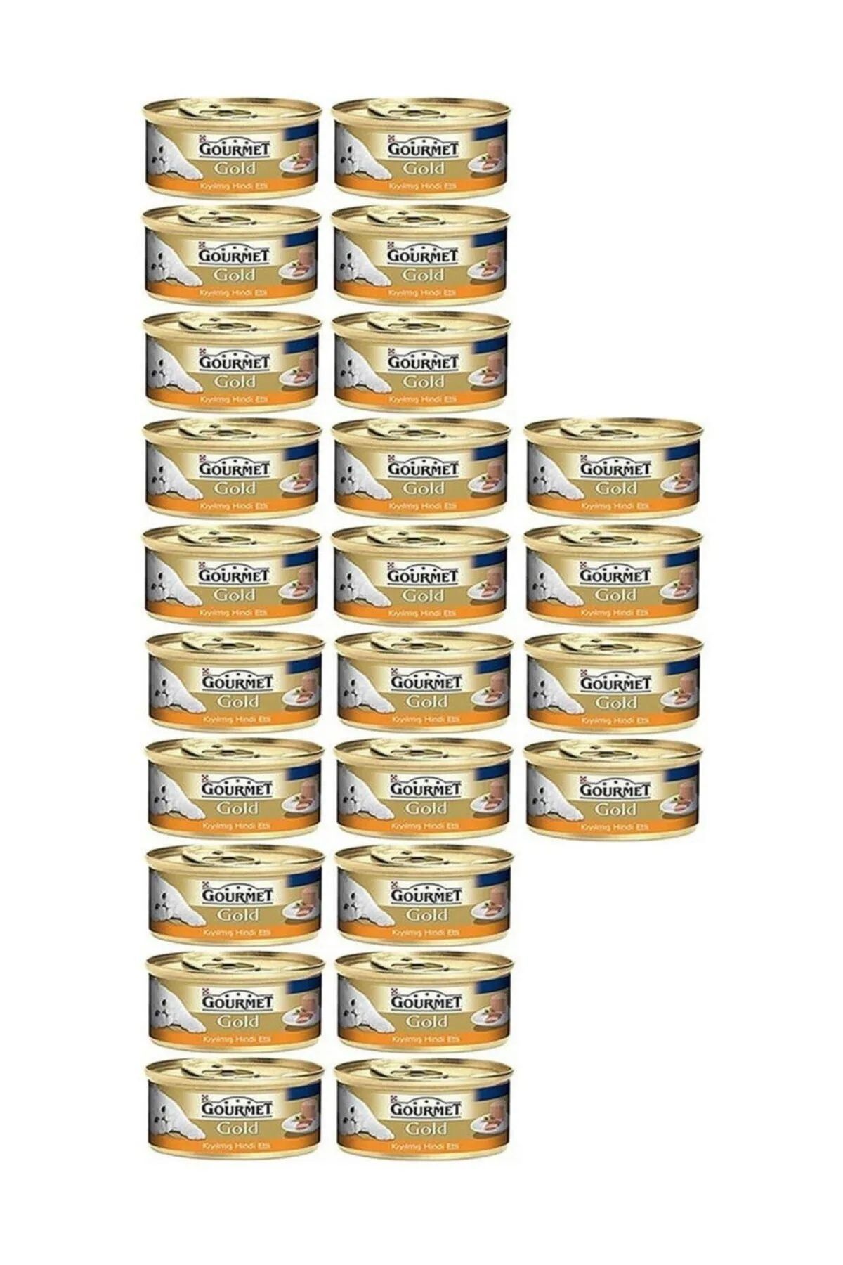 غذای کنسروی گربه بالغ با بوقلمون خردشده گورمت Gourmet Purina Gold، بسته ۲۴ عددی 85 G