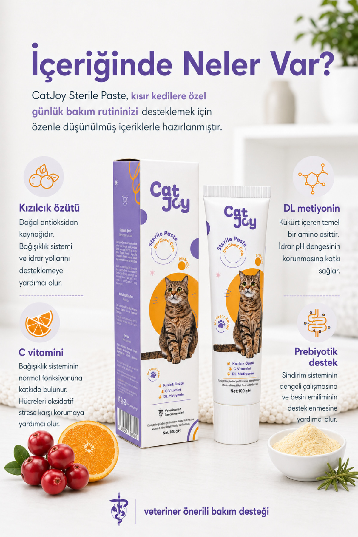خمیر مالت ویتامینه گربه کت‌جوی CATJOY، ۱۰۰ گرم، برای گربه‌های عقیم‌شده