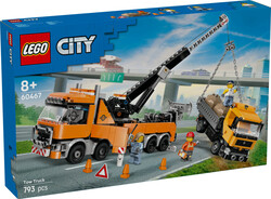 مجموعه ساختنی لگو LEGO سیتی City کامیون یدک‌کش نجات سنگین مدل 60467، ۷۹۳ قطعه، حداقل سن ۸ سال