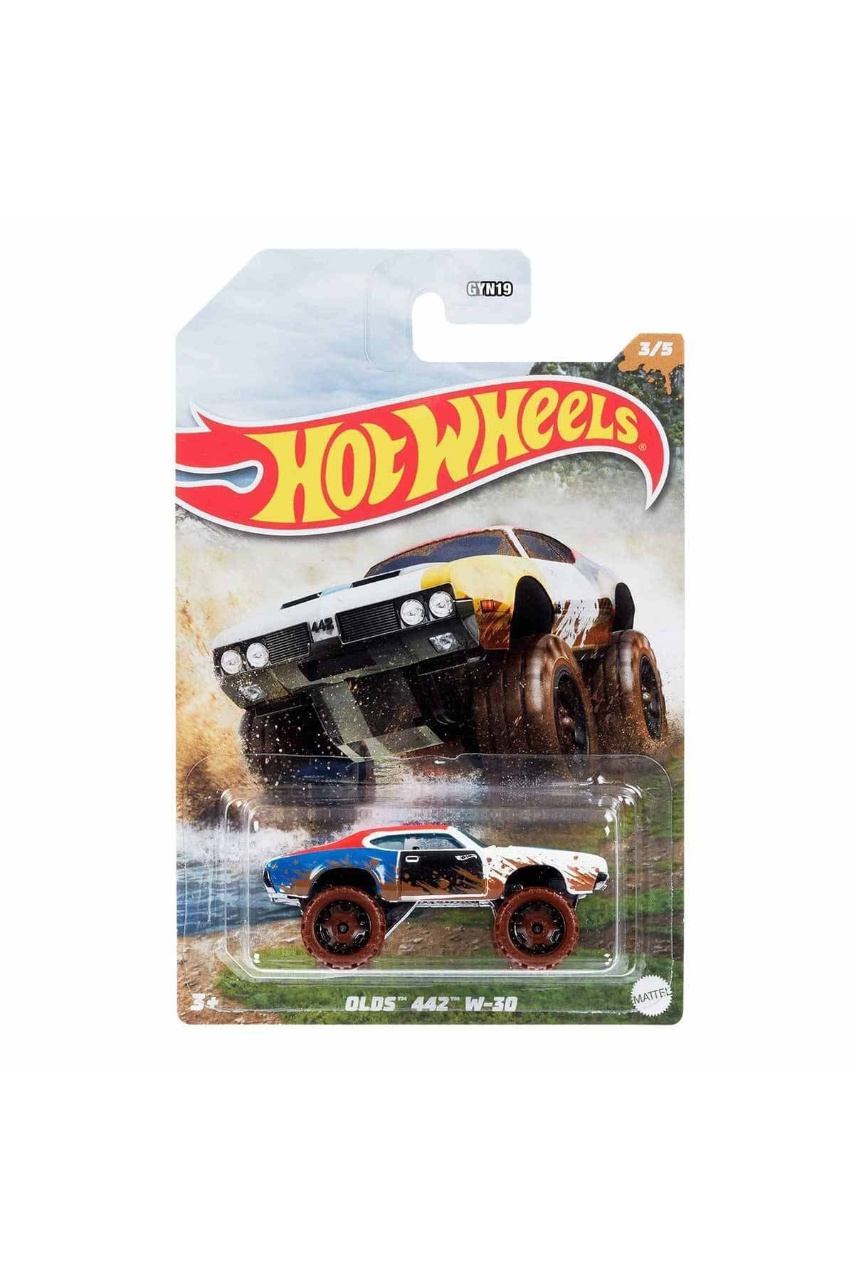 مدل خودرو خودروی MINI OLDS 442 W 30 MUD RUNNERS 7CM اورجینال HOT WHEELS