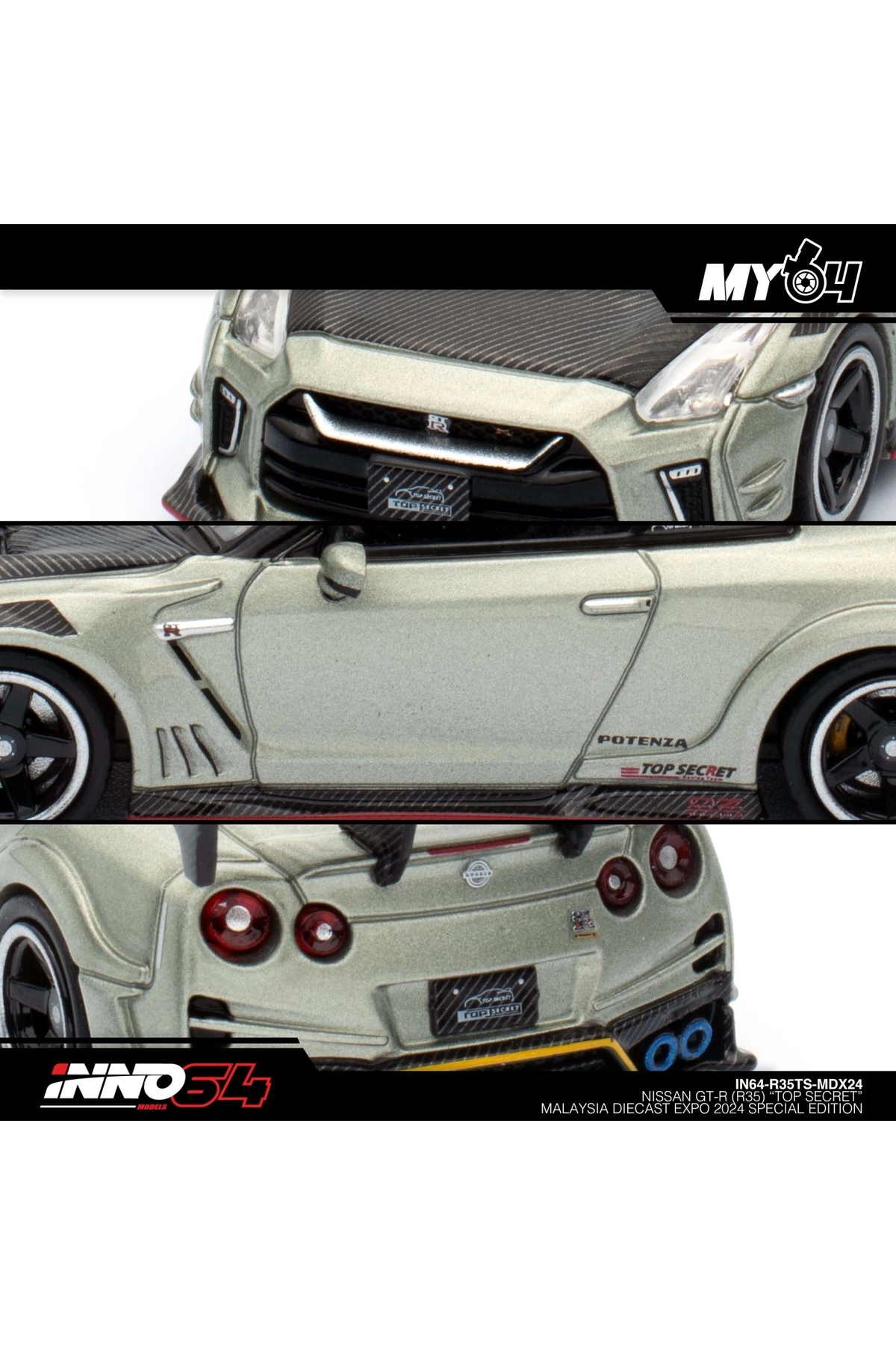مدل خودرو INNO 1 64 NISSAN SKYLINE GT R R35 فوق سری MALAYSIA DIECAST EXPO 2024 اورجینال Inno 64 Models