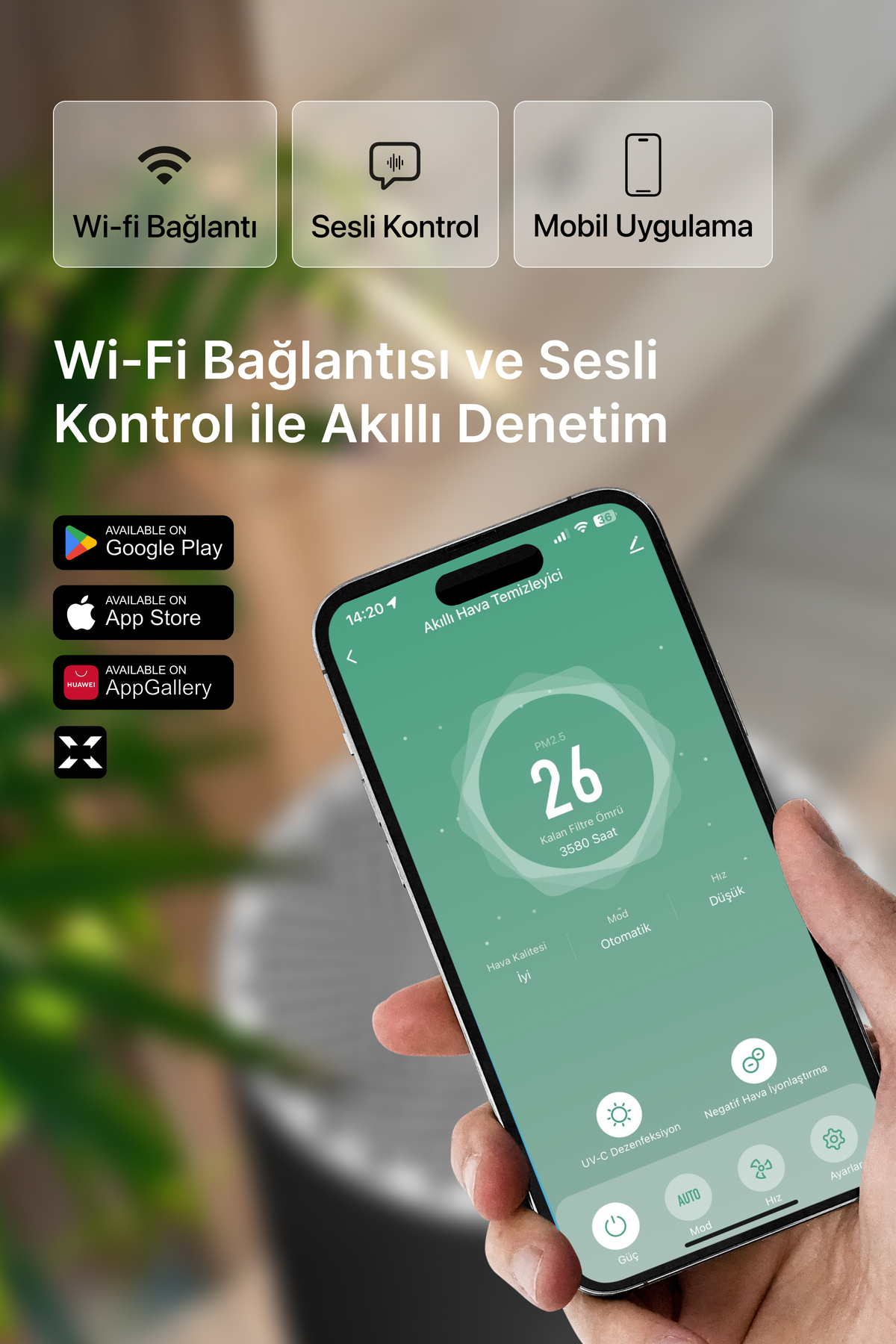 دستگاه تصفیه هوای زنون اسمارت Xenon Smart X7420، پوشش ۷۰ مترمربع، CADR ۵۵۰ m³، فیلتر HEPA و کربن unisex خاکستری