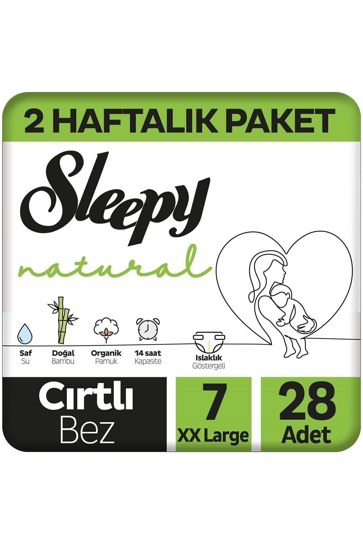 پوشک بچه بسته بندی طبیعی 2 هفته سایز 7 XXLARGE 28 عدد اورجینال Sleepy
