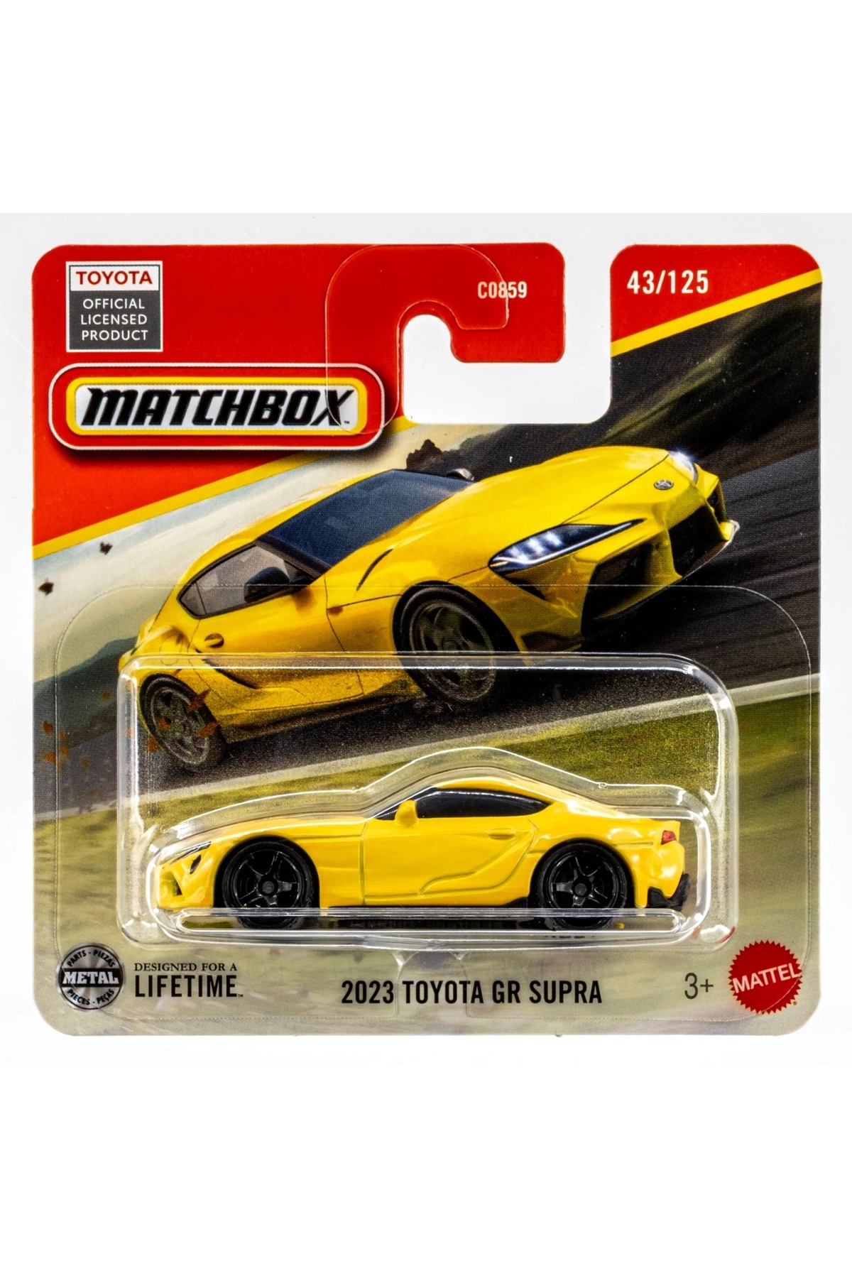 ماشین اسباب بازی جعبه کبریت 2023 TOYOTA GR SUPRA YELLOW DIECAST 1:64 CAR MODEL از ترکیه HOT WHEELS