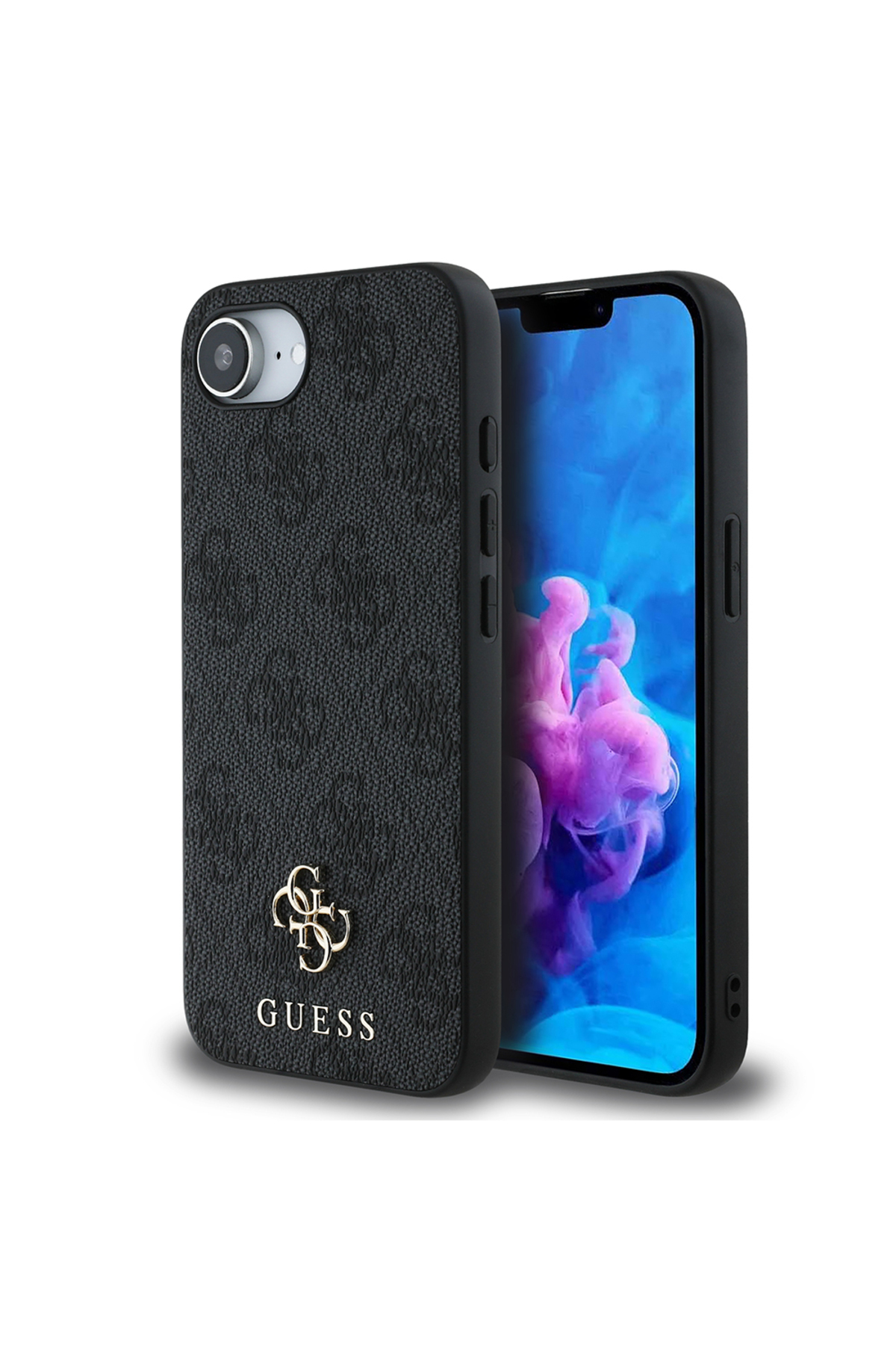 کاور و قاب سازگار با IPHONE 16E کلاسیک کوچک 4G دارای مجوز اصلی ویژگی شارژ M SAFE مشکی اورجینال Guess