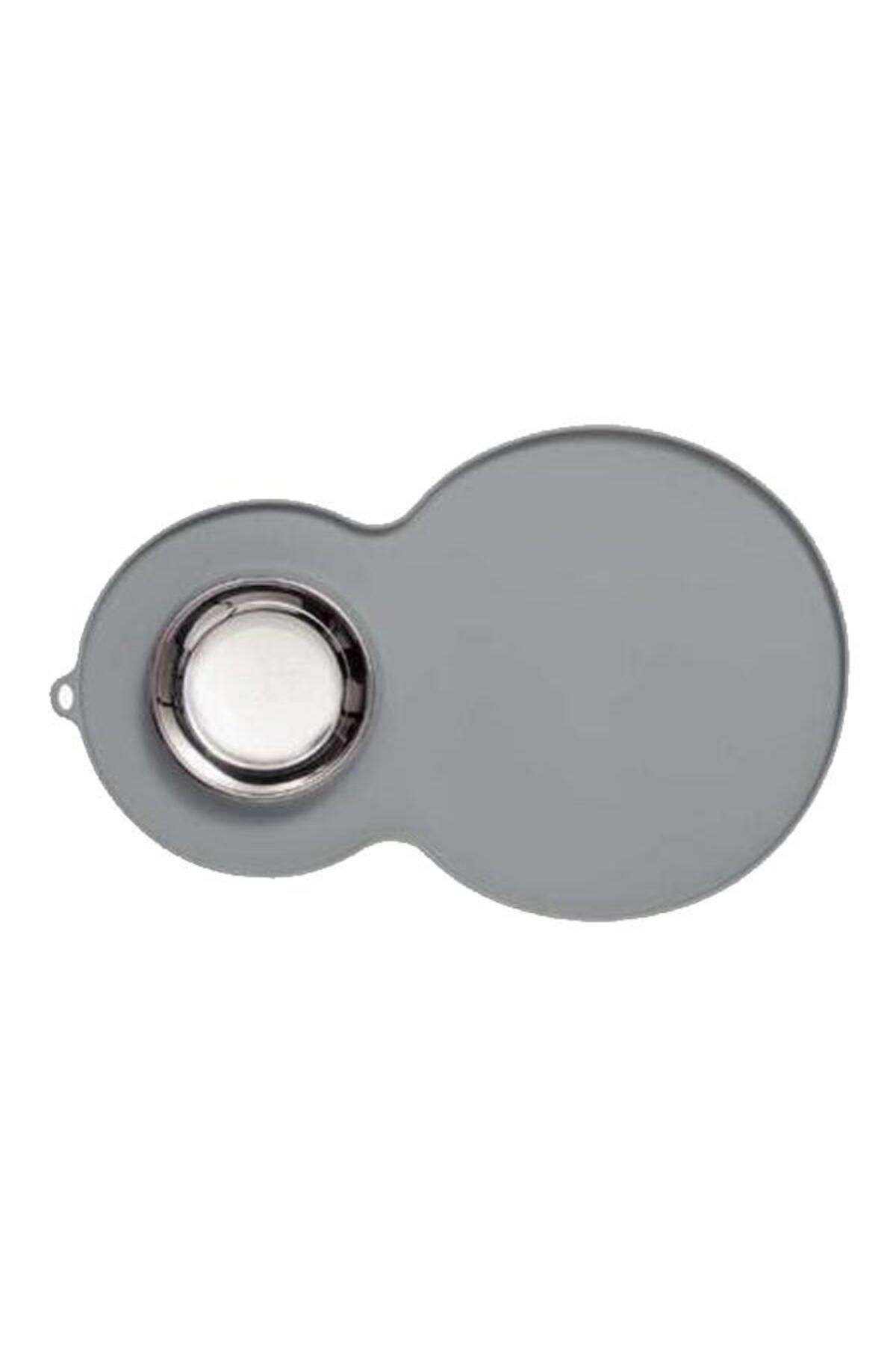 زیرانداز آبخوری و ظرف غذای گربه کاتیت Catit، خاکستری Medium همراه کاسه استیل، مدل 1070695
