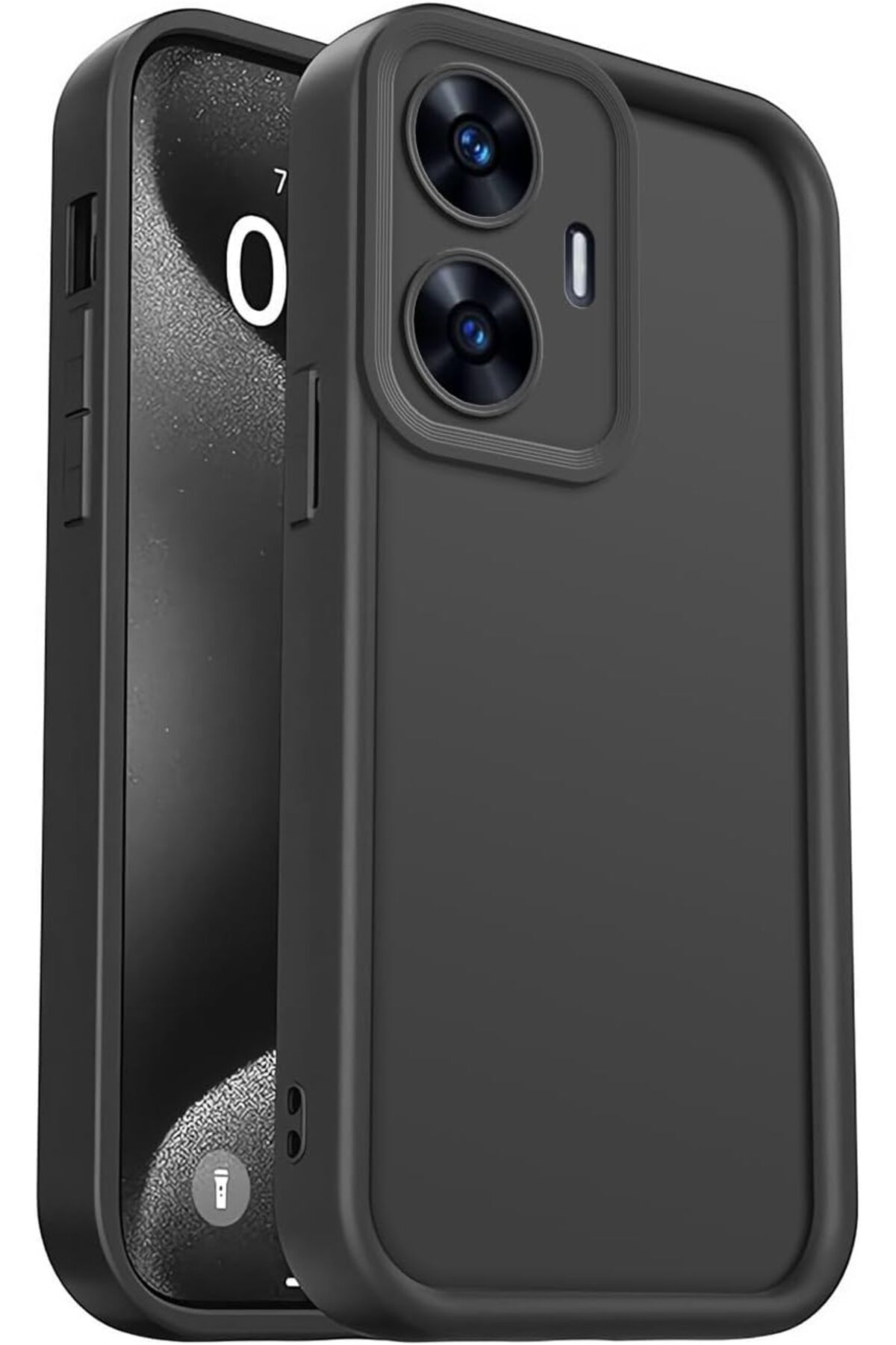 کاور و قاب پوشش محافظ سیلیکونی مشکی ضد ضربه با بافت نرم دوربین REALME C55 فیبکس Fibaks
