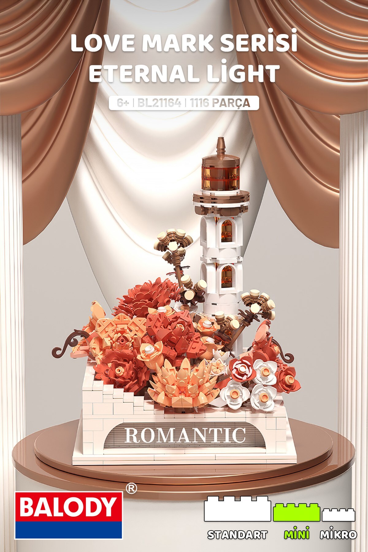 لگو و اسباب بازی های ساخت محور ETERNAL LIGHT – LOVE MARK SERIES BL21164 مجموعه ساختمانی مینی بلوک از ترکیه balody