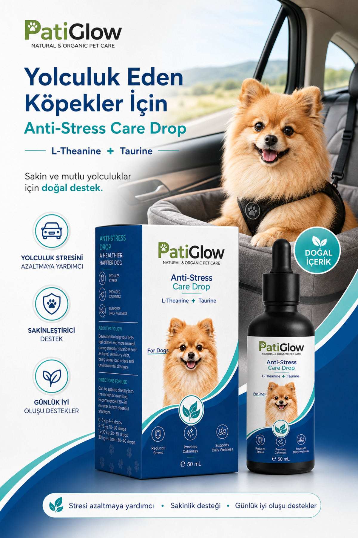 قطره آرام‌بخش و ضد‌استرس سگ ۵۰ میلی‌لیتری پتی‌گلو Patiglow