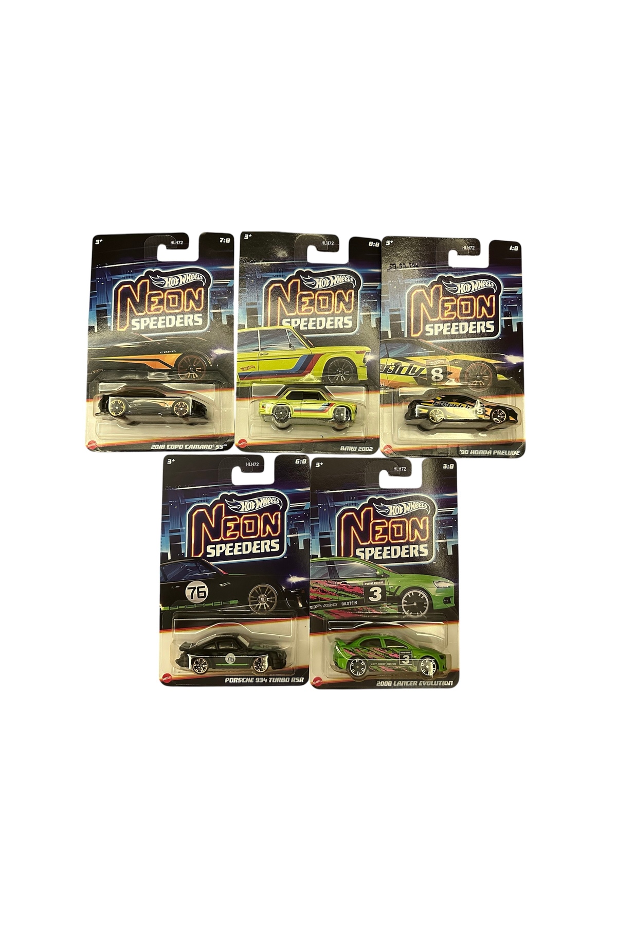 ماشین اسباب بازی ست نئون اسپیدرز 5 تایی 2025 HOT WHEELS