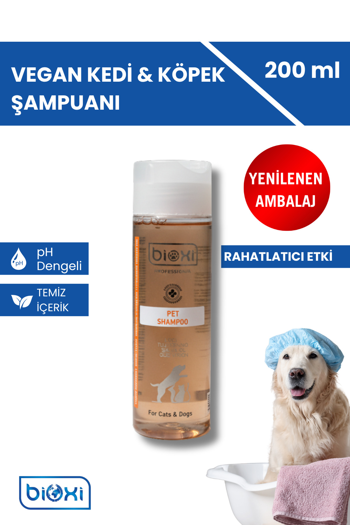 شامپو وگان گربه و سگ بایوکسی بیوکسی Bioxi، ۲۰۰ میلی‌لیتر با ترکیبات طبیعی