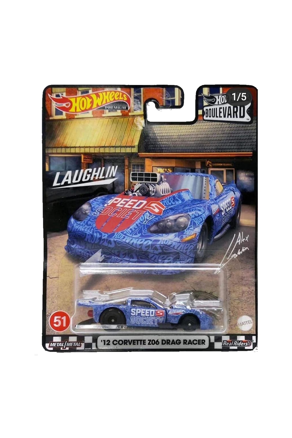 ماشین اسباب بازی خودروی کلکسیونی بلوار پرمیوم '12 کوروت Z06 درگ ریسر از ترکیه HOT WHEELS