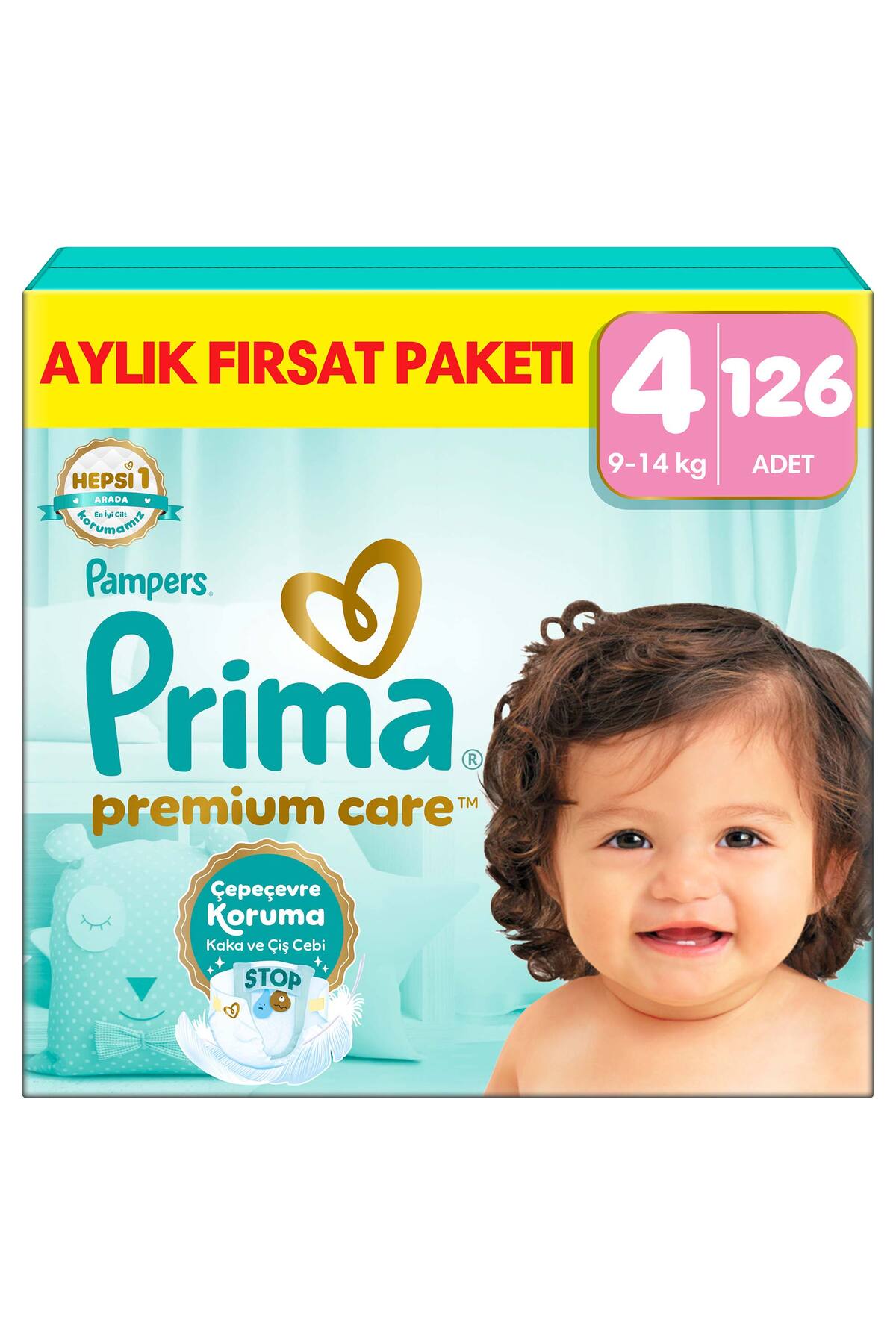 پوشک بچه بسته فرصت ماهانه با سایز 4 126 عدد اورجینال Prima