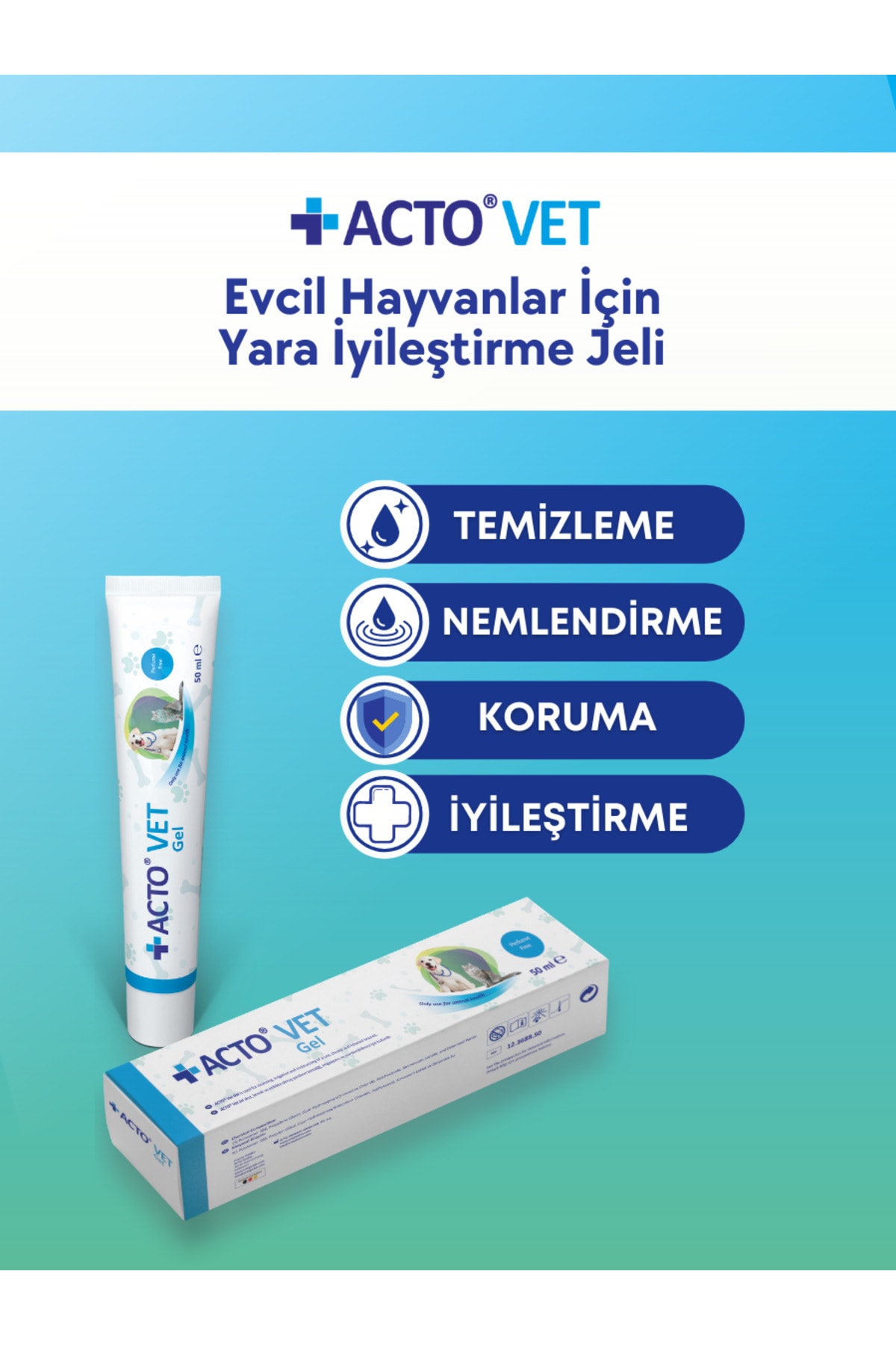 ژل ترمیم زخم حیوانات خانگی ۵۰ میلی‌لیتری اکتو Acto