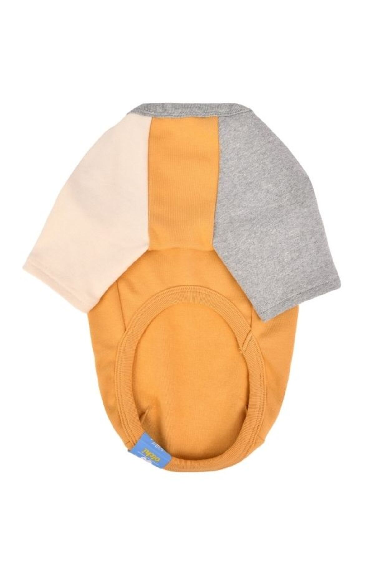 لباس سگ زرد با طرح بلوکی دو رنگ اولچی Olchi، مدل OAUD-TS6193